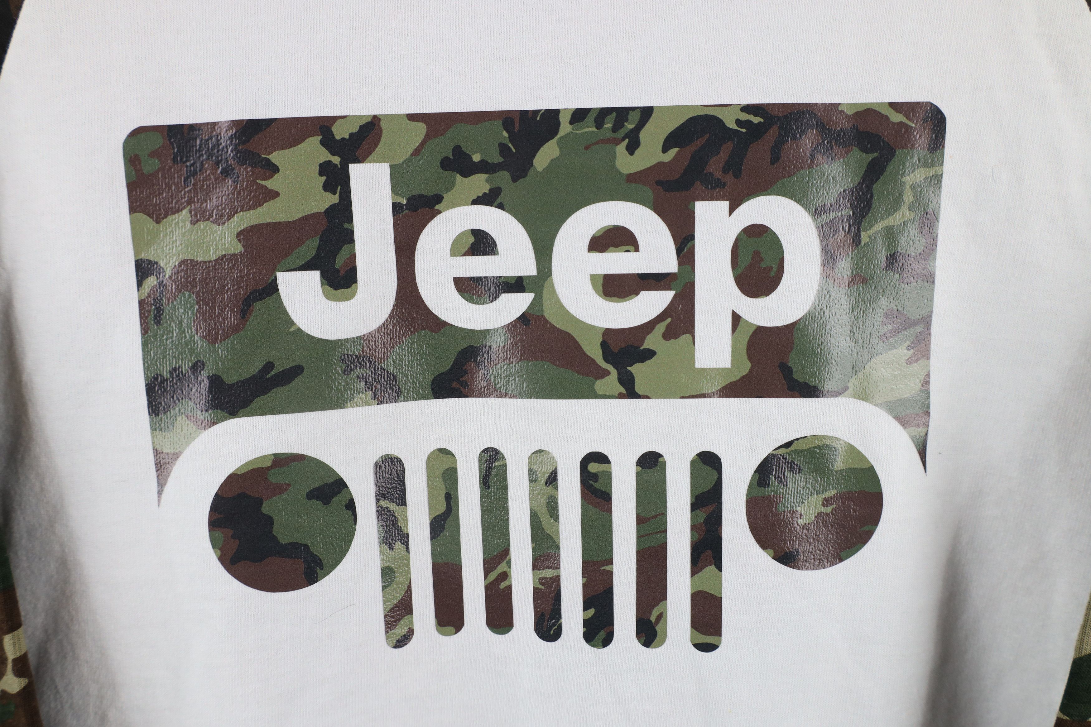 Vintage Vintage 90s Streetwear Jeep Motors Camouflage Raglan T-Shirt Size US S / EU 44-46 / 1 - 4 Thumbnail