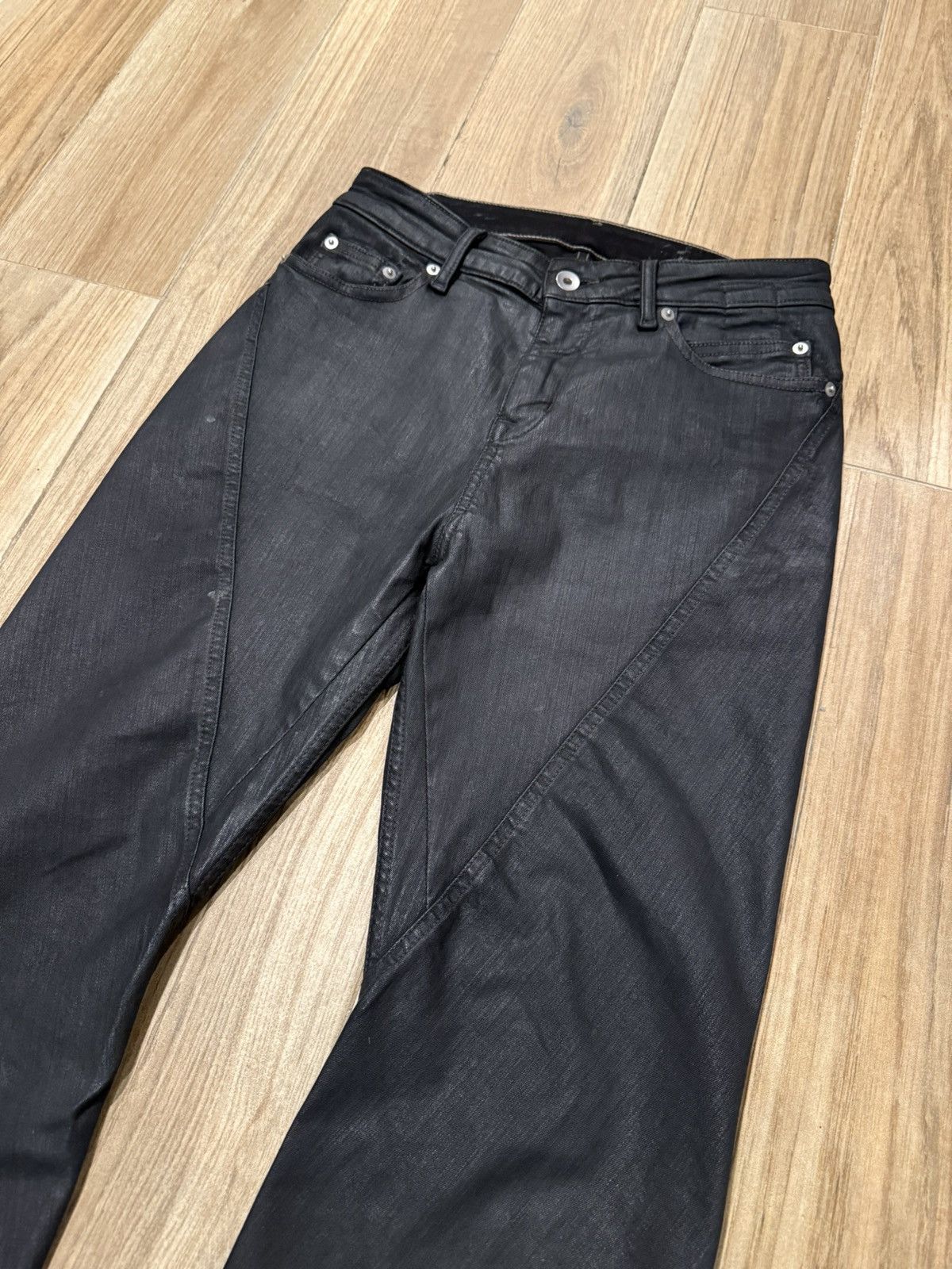 Rick Owens Drkshdw Rick Owens Drskhdw Waxed Bias Bootcut Size US 27 - 2 Thumbnail