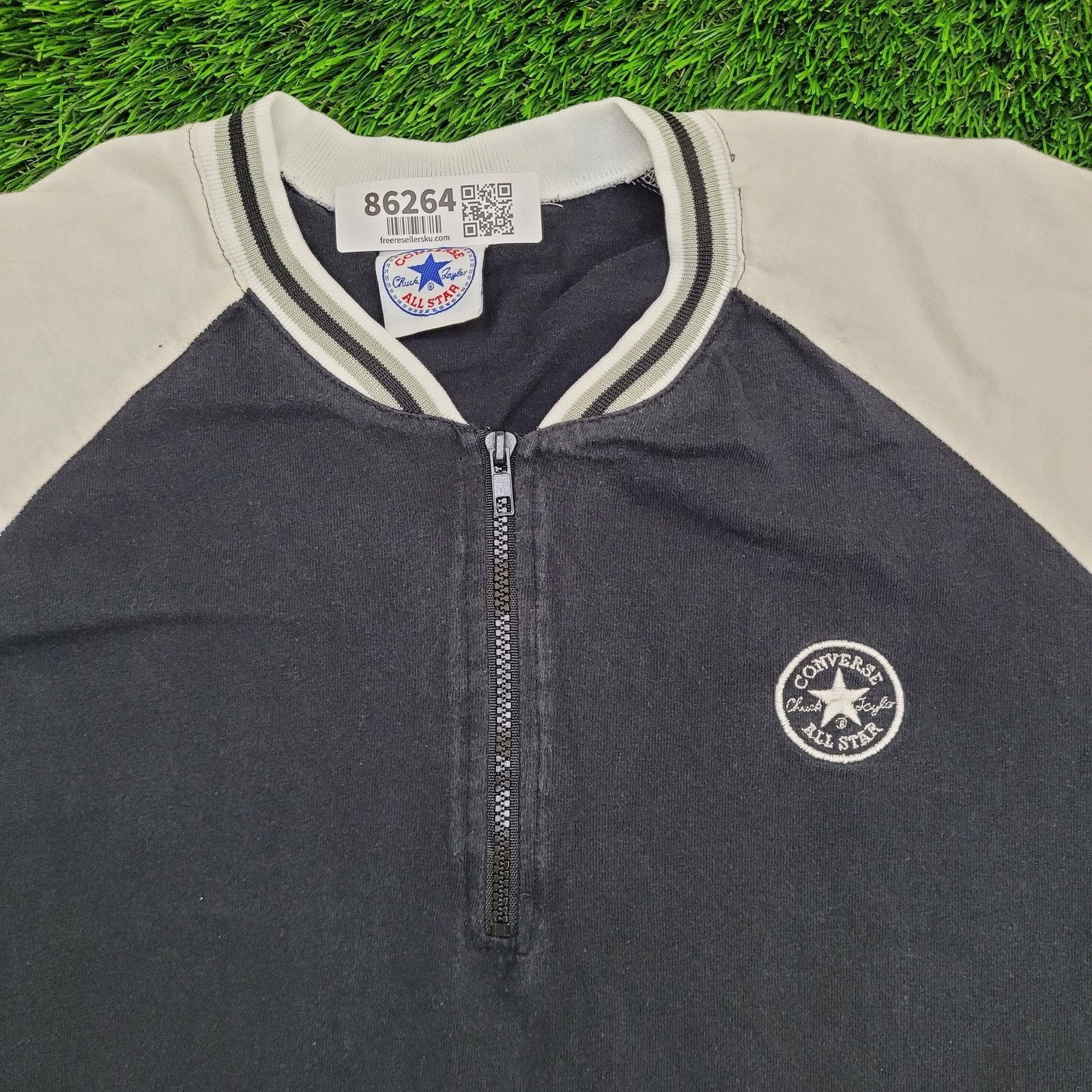 Converse Vintage Y2K Converse 1/4-Zip Sweatshirt XL 27x28 Black White Size US XL / EU 56 / 4 - 12 Thumbnail