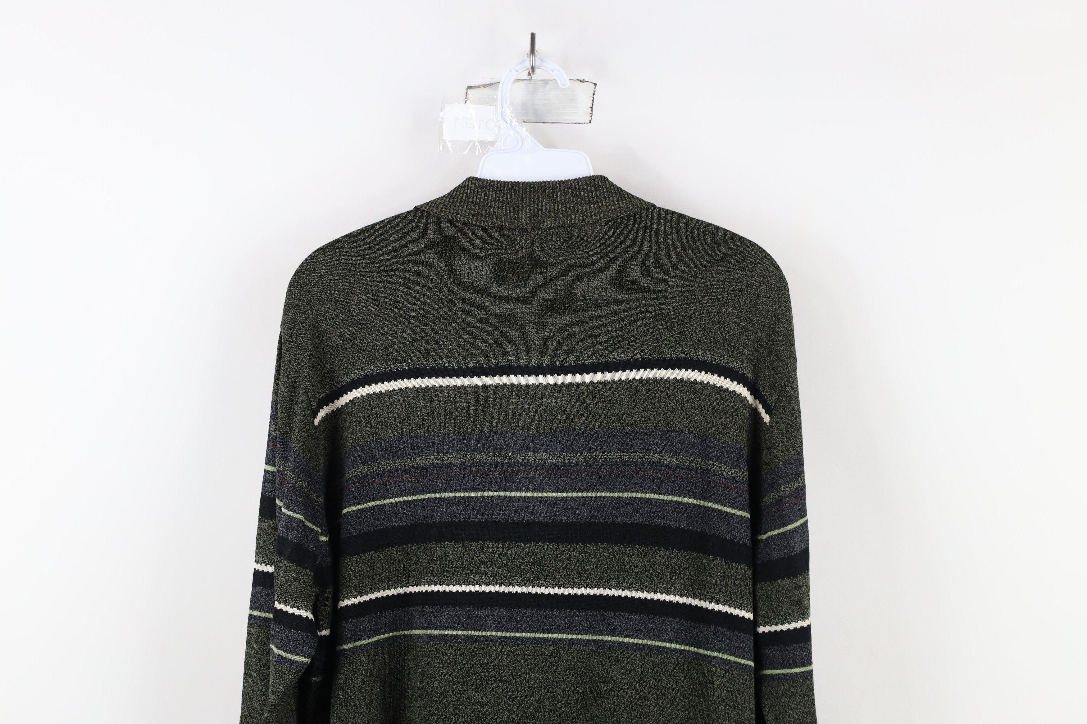 Vintage Deadstock Vintage 90s Streetwear Striped Knit Half Zip Polo Size US M / EU 48-50 / 2 - 9 Thumbnail