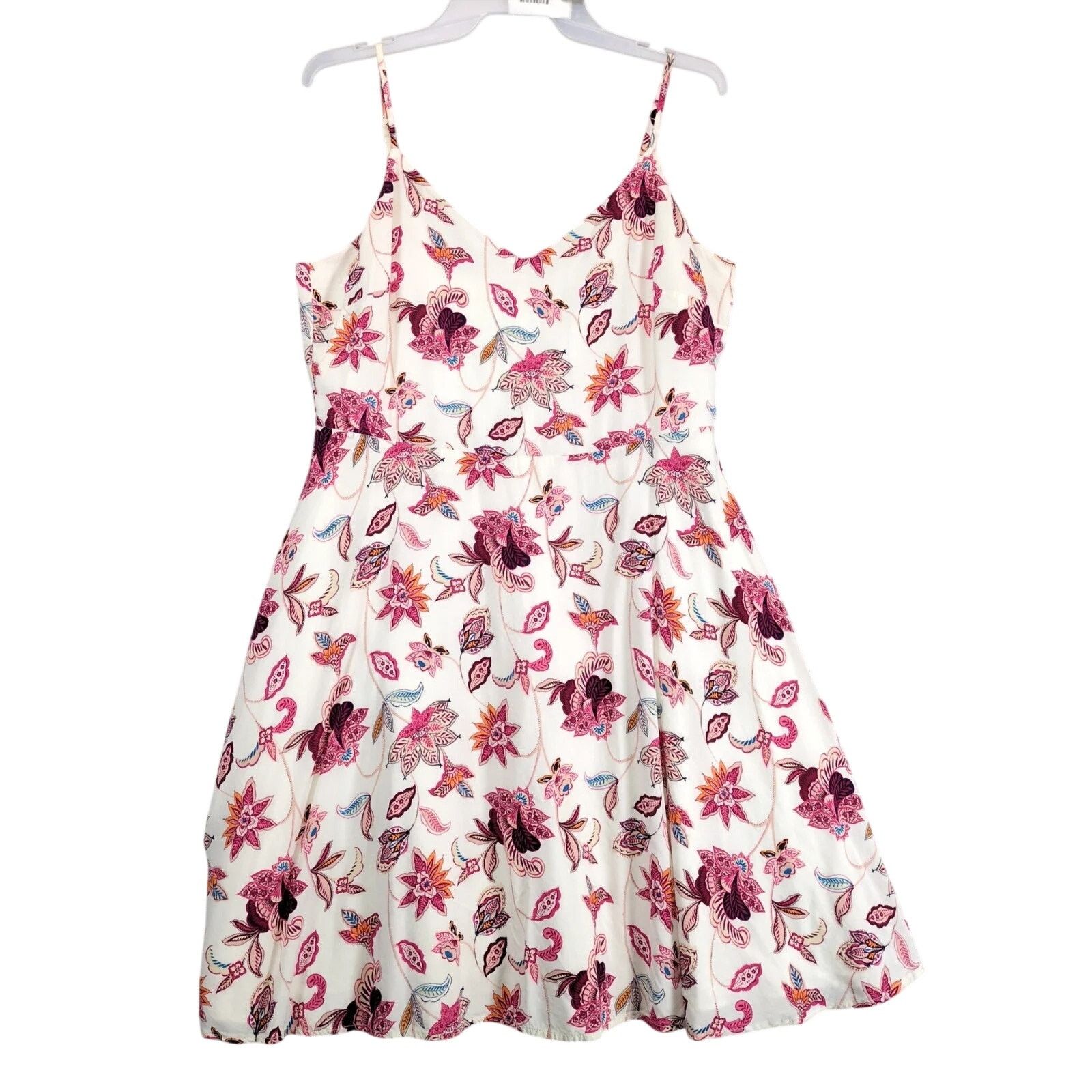 Loft Loft Spaghetti Strap Floral Sun Dress 6 A-Line V-Neck Flowy Size M / US 6-8 / IT 42-44 - 1 Thumbnail