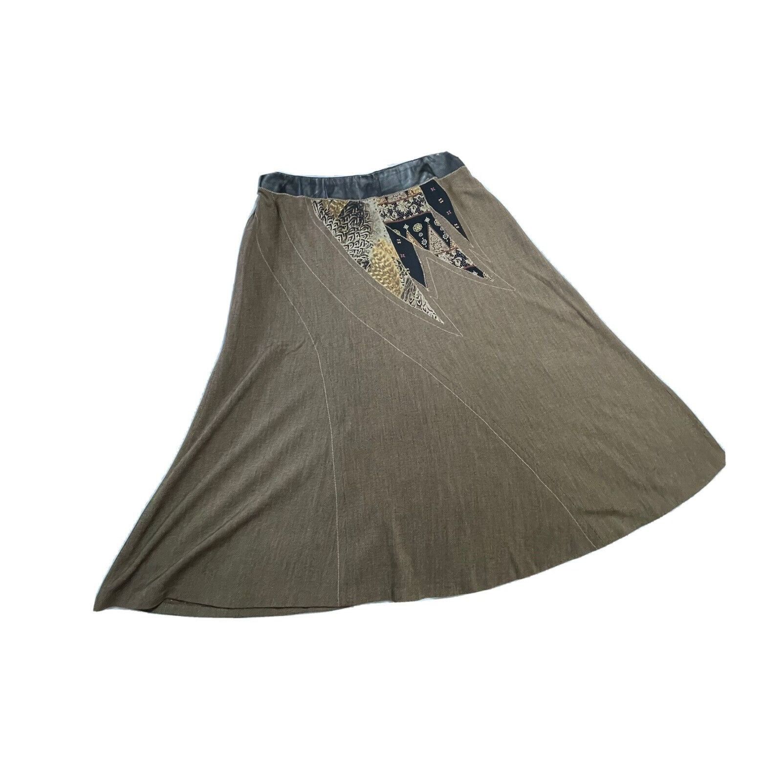 Other KOOS OF COURSE ART TO WEAR Skirt Tweed Animal Print Leather Size 42" / US 20 - 5 Thumbnail