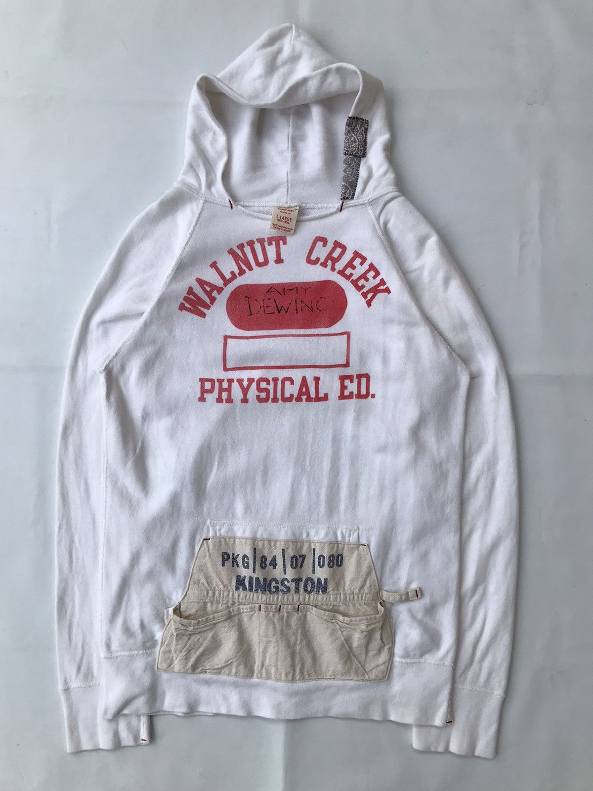 image of Hysteric Glamour x Le Grande Bleu L G B Physical Patchwork Surf Style Hoodie in White (Size Large)