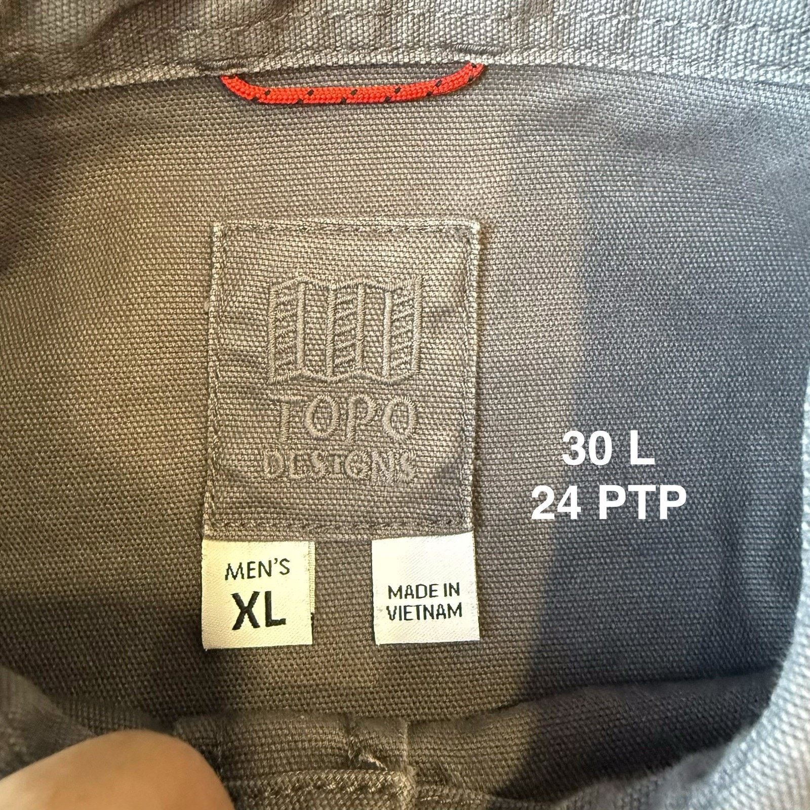 Topo Designs Topo Designs Shirt Gray Heavy Cotton Button Up Long Sleeve Size US XL / EU 56 / 4 - 7 Thumbnail