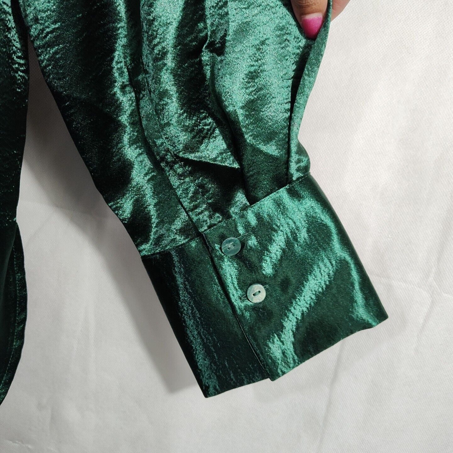 Other Ava and Viv Green Button Up Top Blouse Women Size 1X Party Size XL / US 12-14 / IT 48-50 - 5 Thumbnail