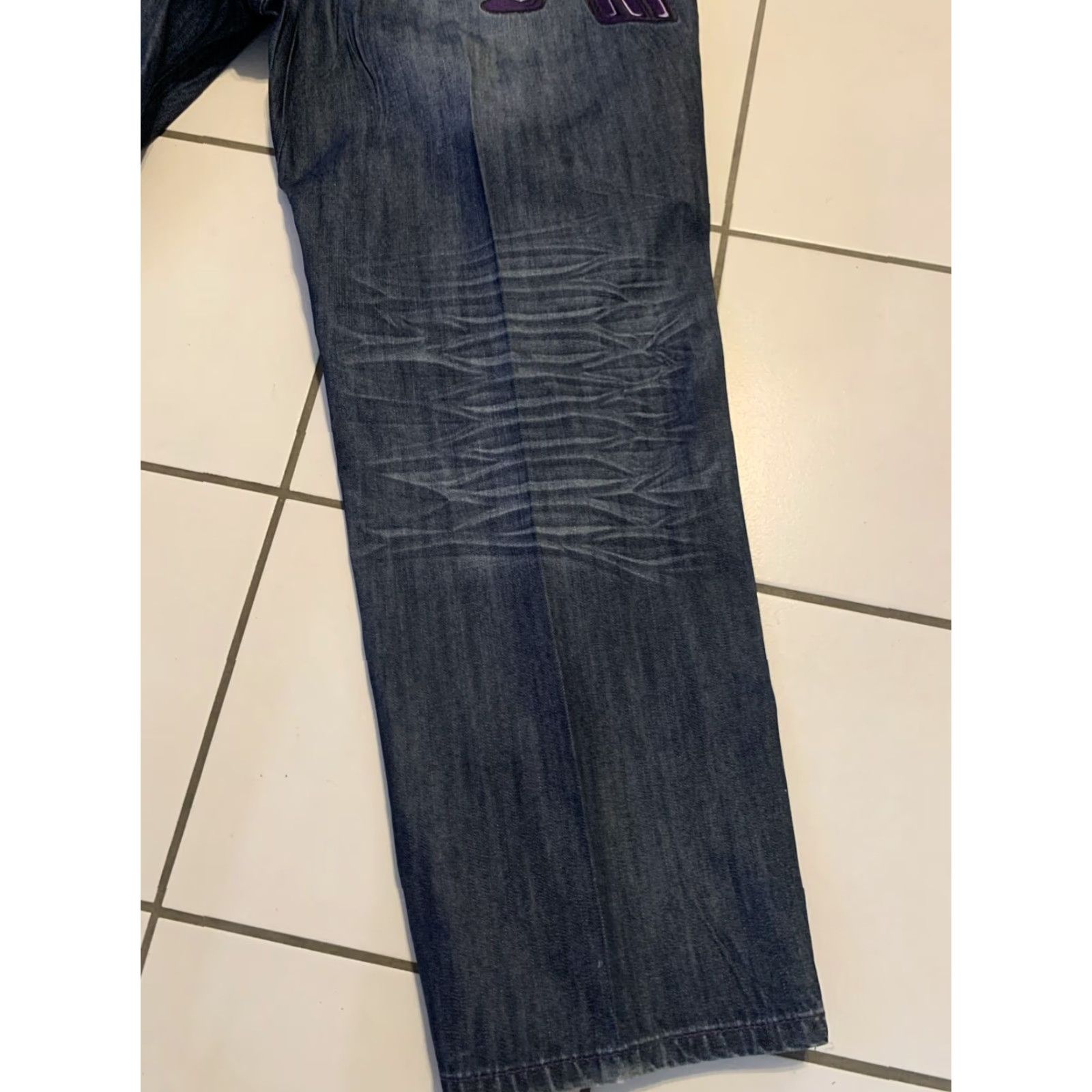 Vintage Eight 732 Jeans Men Size 44x34 Blue Casual Denim Embroidered Pockets Hip Hop Style Size US 34 / EU 50 - 3 Thumbnail