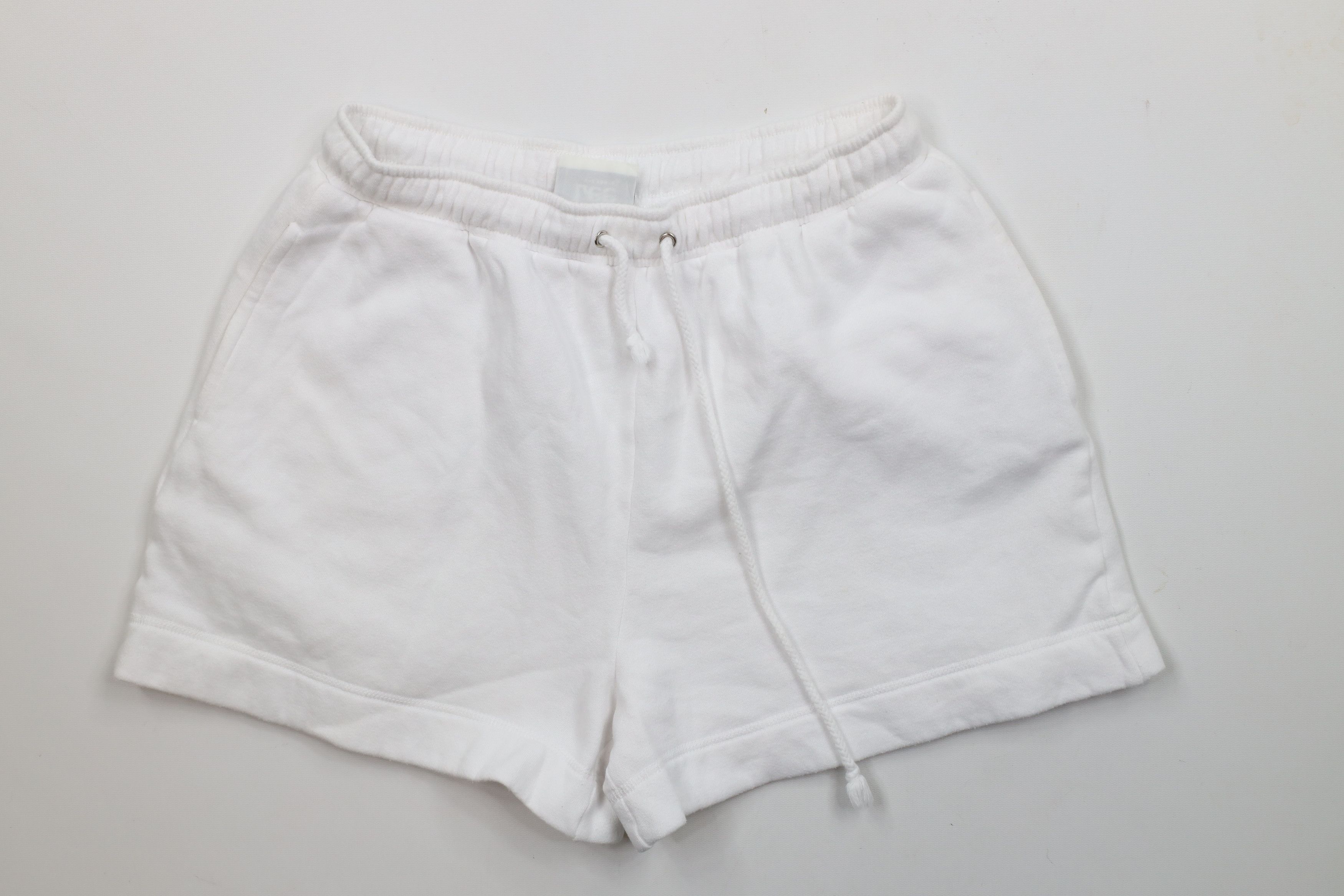 Vintage Vintage 90s Streetwear Blank Sweatpants Shorts White USA Size 26" / US 2 / IT 38 - 1 Thumbnail