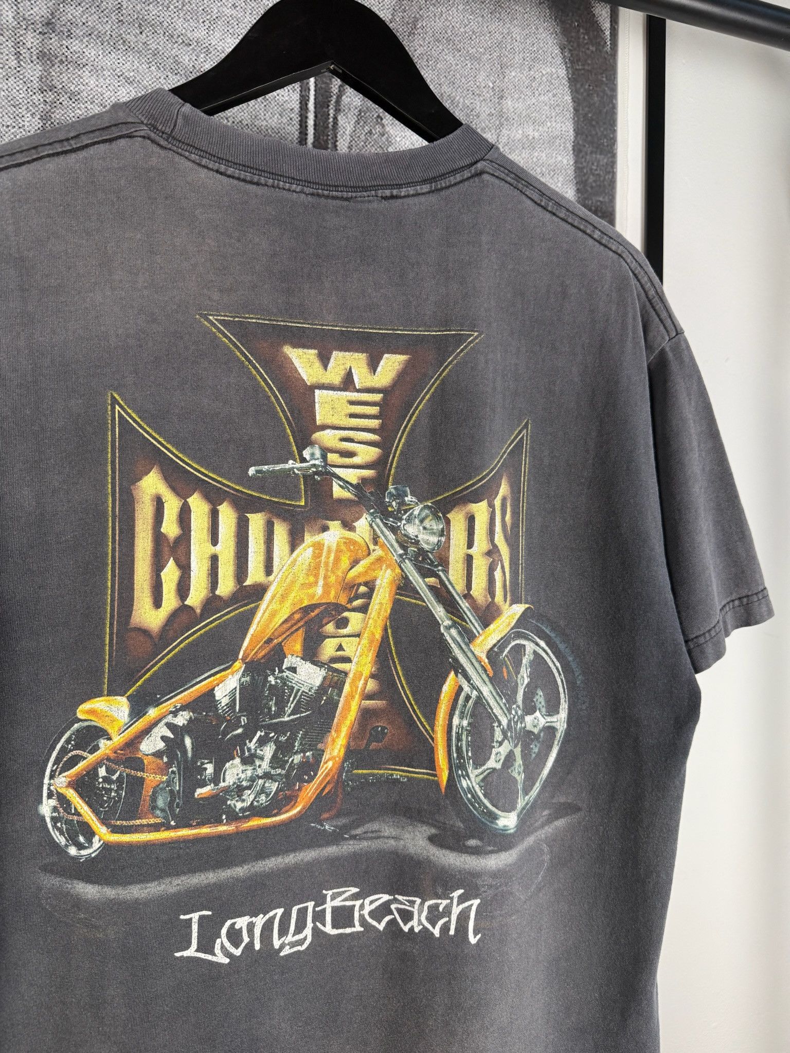 Vintage 🚭90s THRASHED STAPLE🚭 FADER WEST COAST CHOPPERS LOGO SHIRT Size US L / EU 52-54 / 3 - 6 Thumbnail