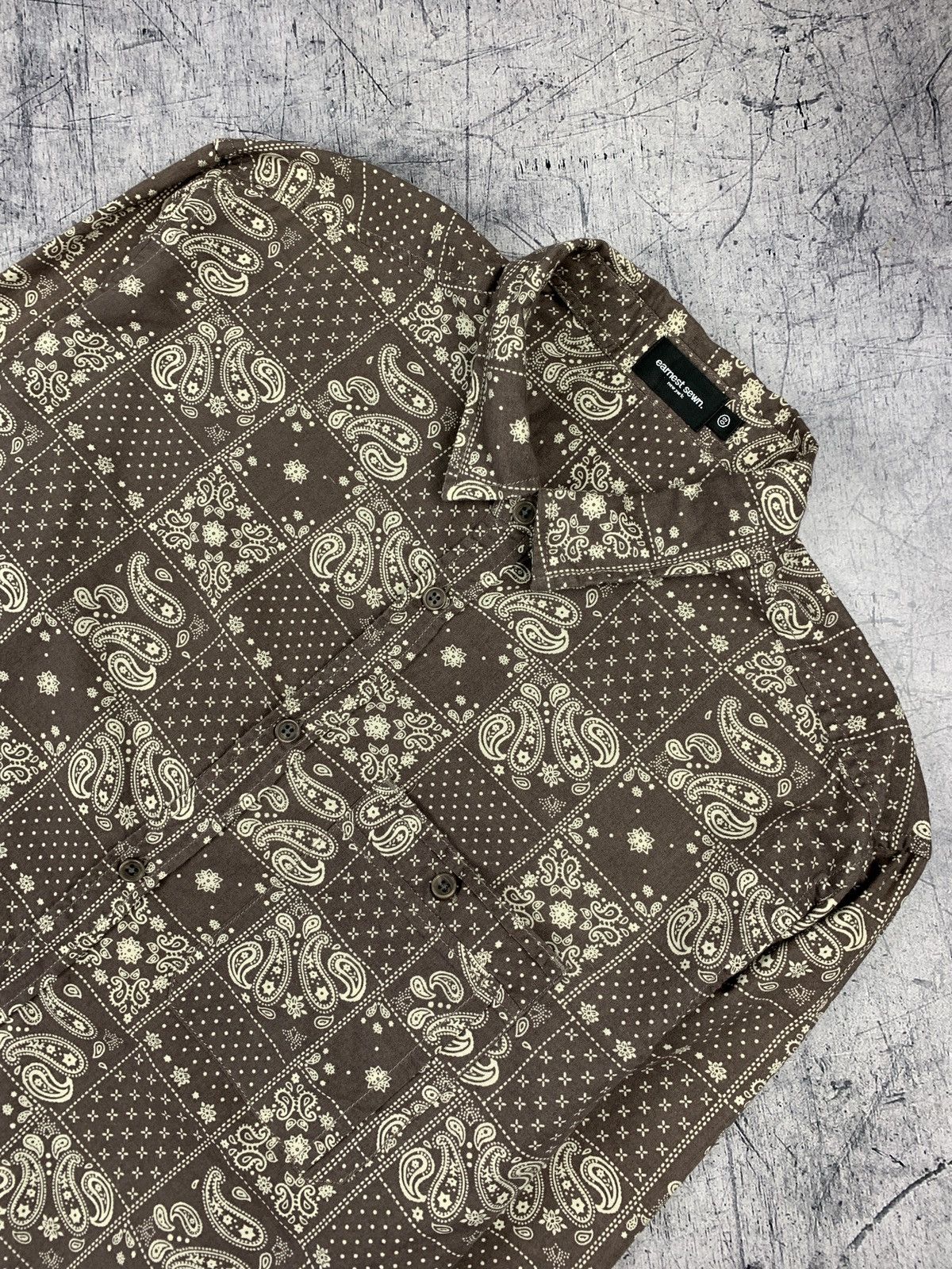 Earnest Sewn Designer Earnest Sewn Brown Shirt Paisley Pattern Size US M / EU 48-50 / 2 - 2 Thumbnail