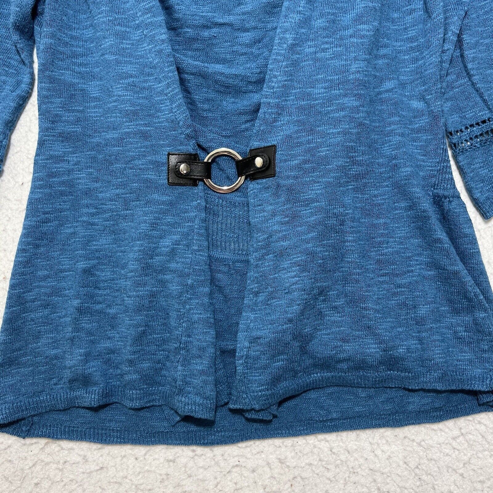 Other Soft Surroundings Medium Linen Buckle Cardigan Sweater Size M / US 6-8 / IT 42-44 - 5 Thumbnail