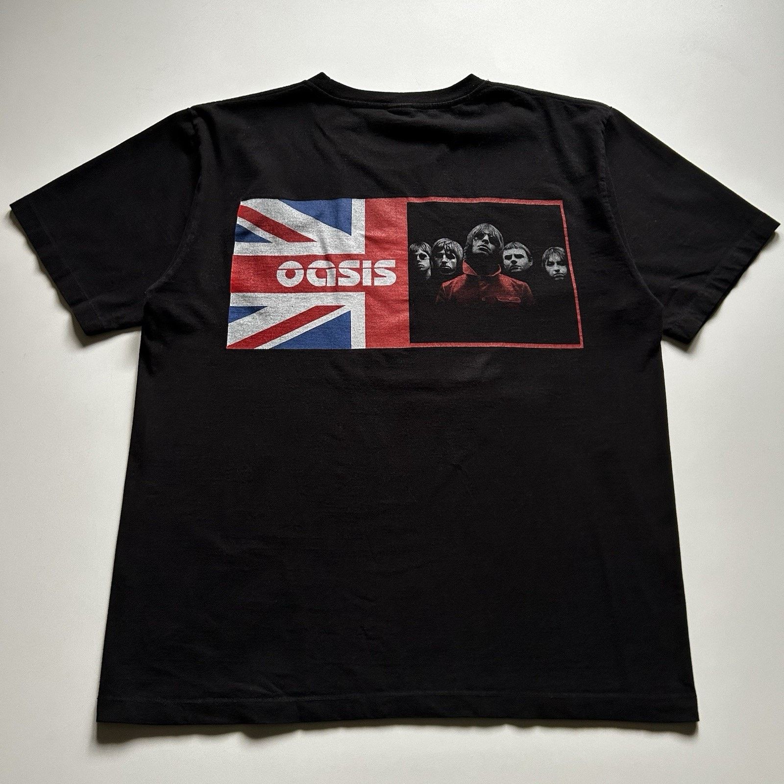 Vintage Oasis T Shirt XL 90s Band Tee UK Flag Union Jack