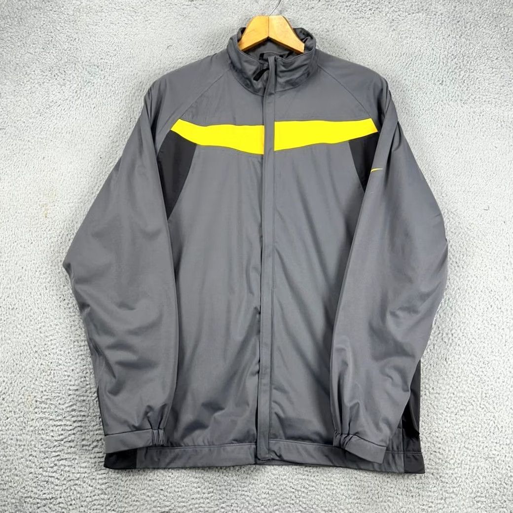 Nike Nike Golf Windbreaker Jacket Mens Large Fit Storm Grey Yellow Full Zip Pockets Size US L / EU 52-54 / 3 - 5 Thumbnail
