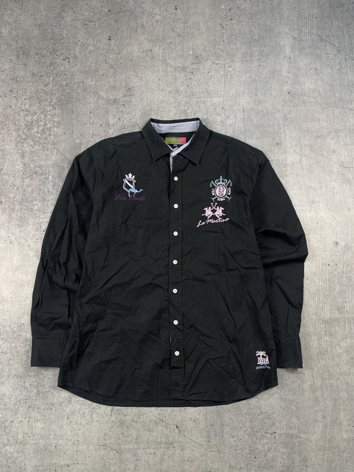 La Martina × Vintage La Martina Abu Dhabi Dubai vintage big logo shirt Size US L / EU 52-54 / 3 - 1 Thumbnail