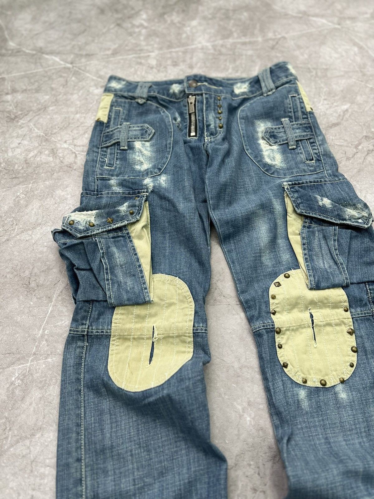Japanese Brand × Tornado Mart × Vintage 90s Rare DENIM CARGO JEANS tornado mart STYLE Size US 32 / EU 48 - 2 Thumbnail