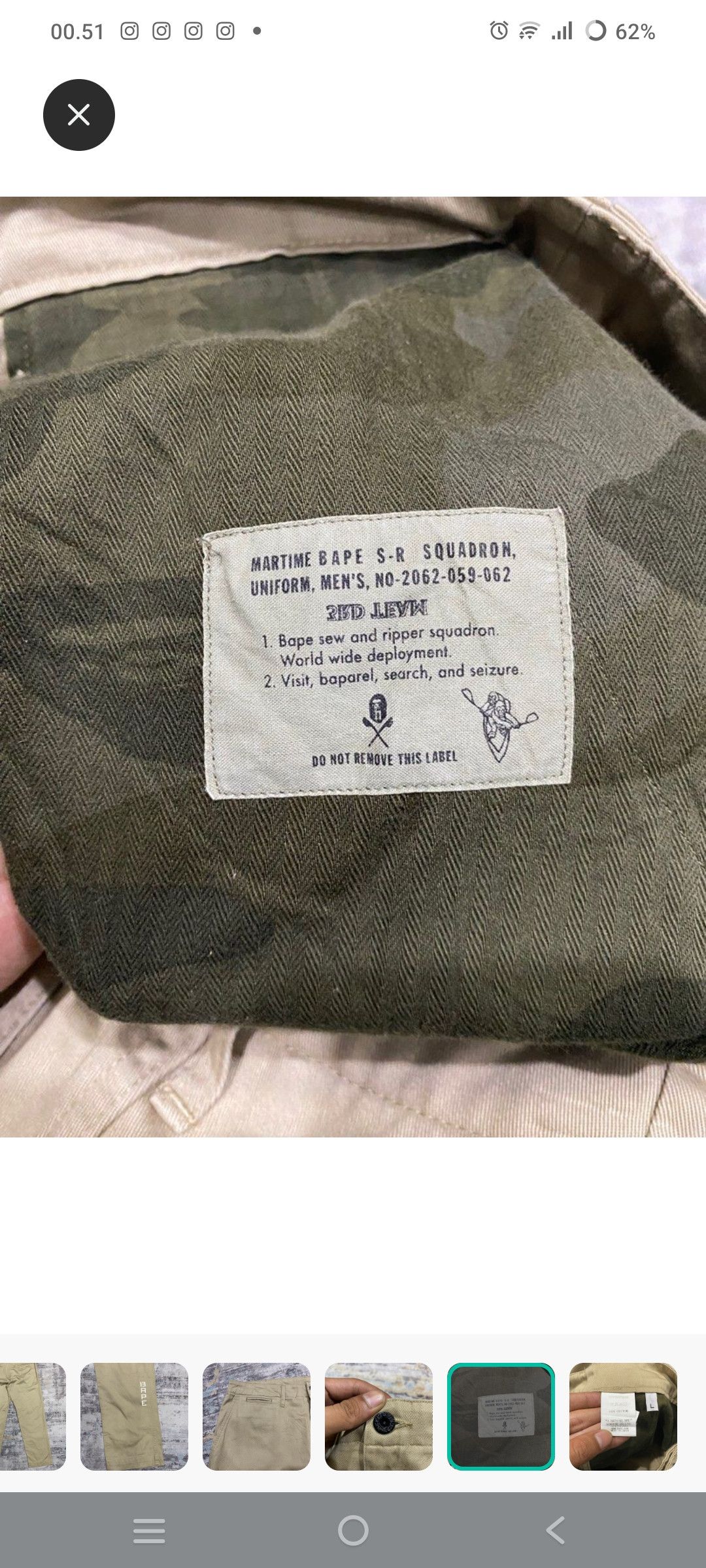 Bape Bape spellout chino pants size Large Size US 32 / EU 48 - 6 Thumbnail
