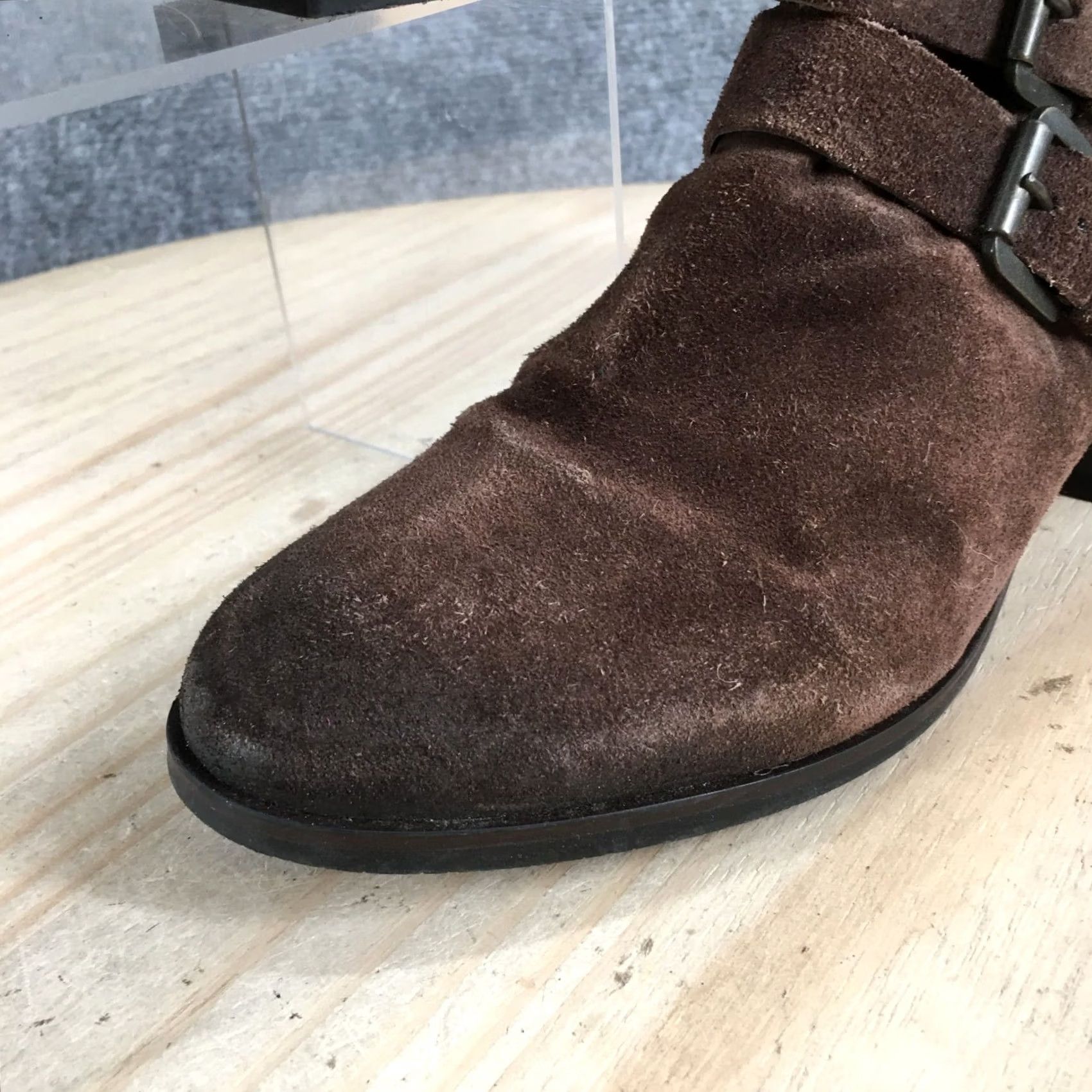 Clarks Clarks Boots Womens 8 Ankle Biker Buckles Distressed Leather Brown Size US 8 / IT 38 - 6 Thumbnail