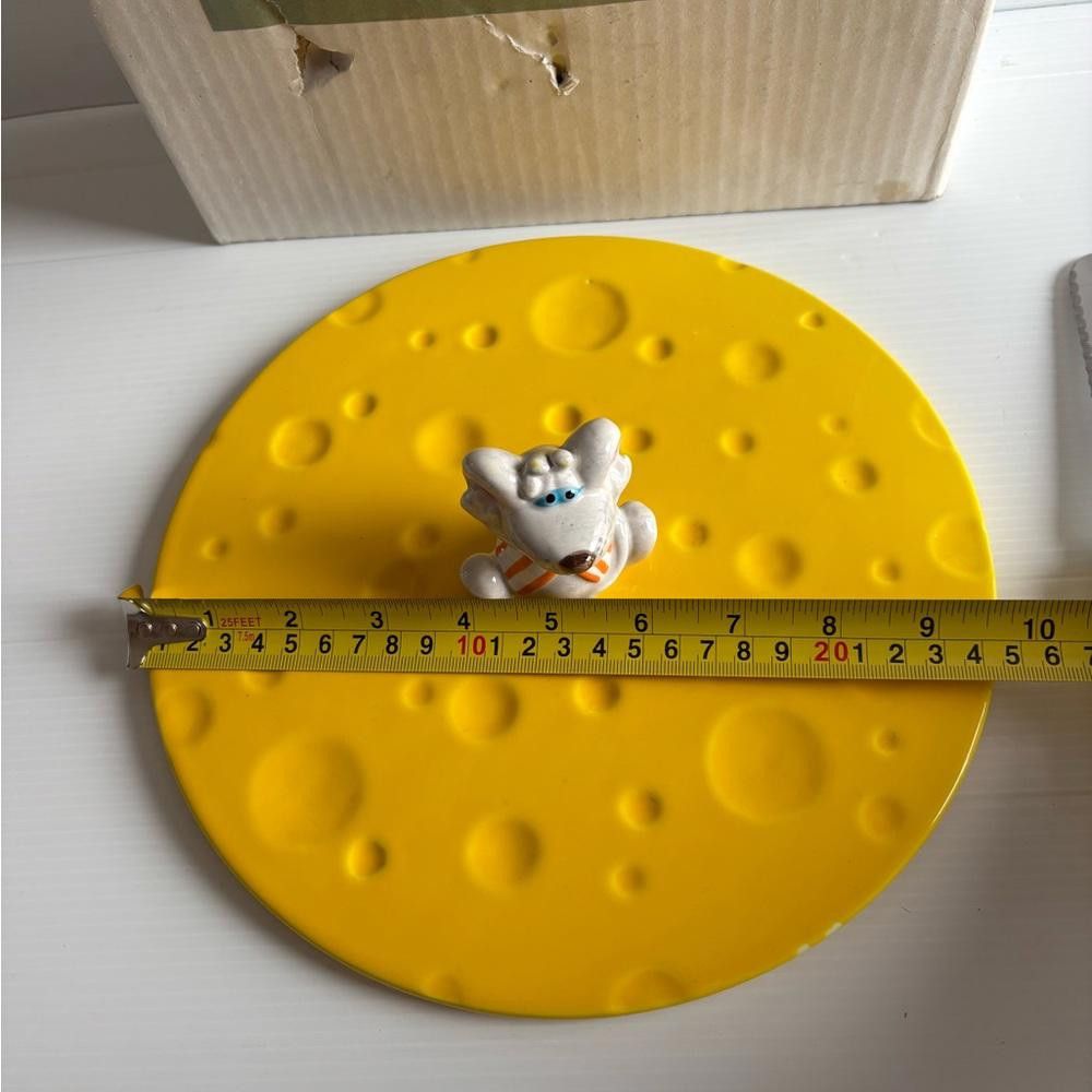 Designer Vintage Ceramic Cheese Plate with Knife and 3D Mouse-in box Size ONE SIZE - 4 Thumbnail