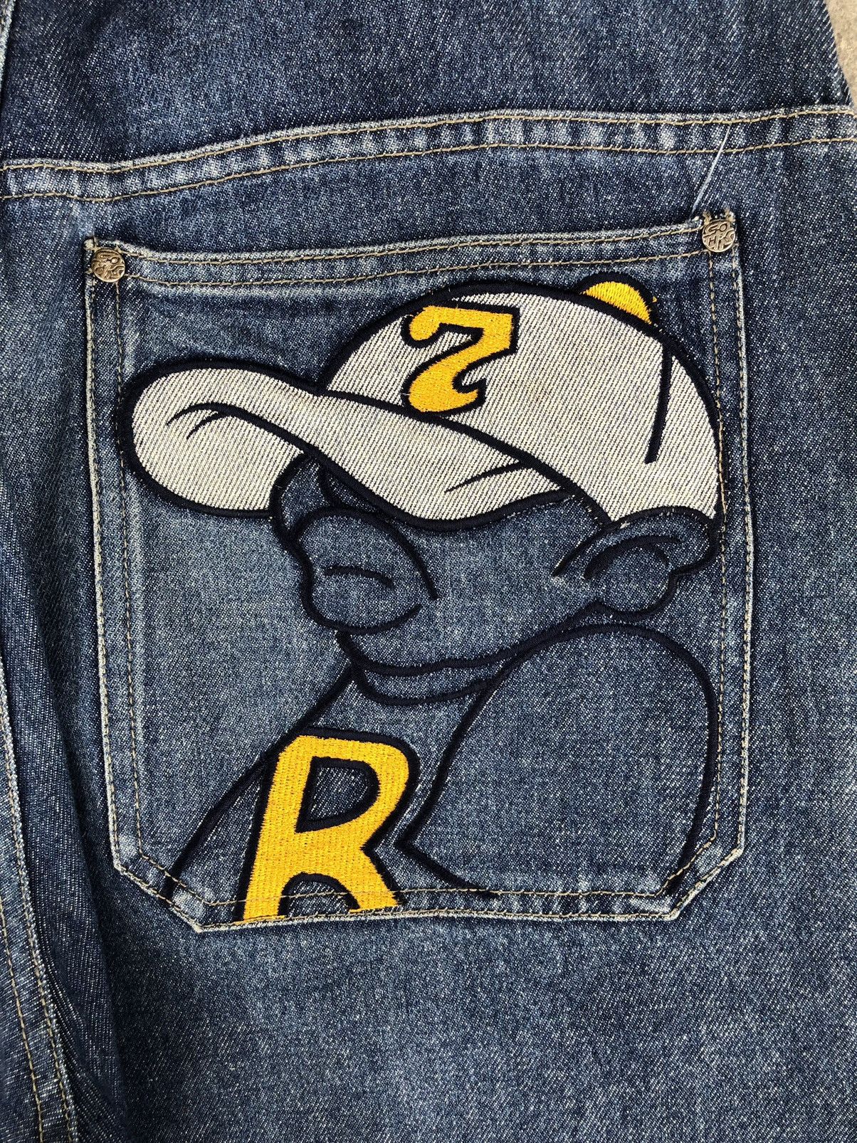 Vintage Sohk Embroidered Jeans Baggy Jeans Hip Hop Distressed Jeans Size US 34 / EU 50 - 15 Thumbnail