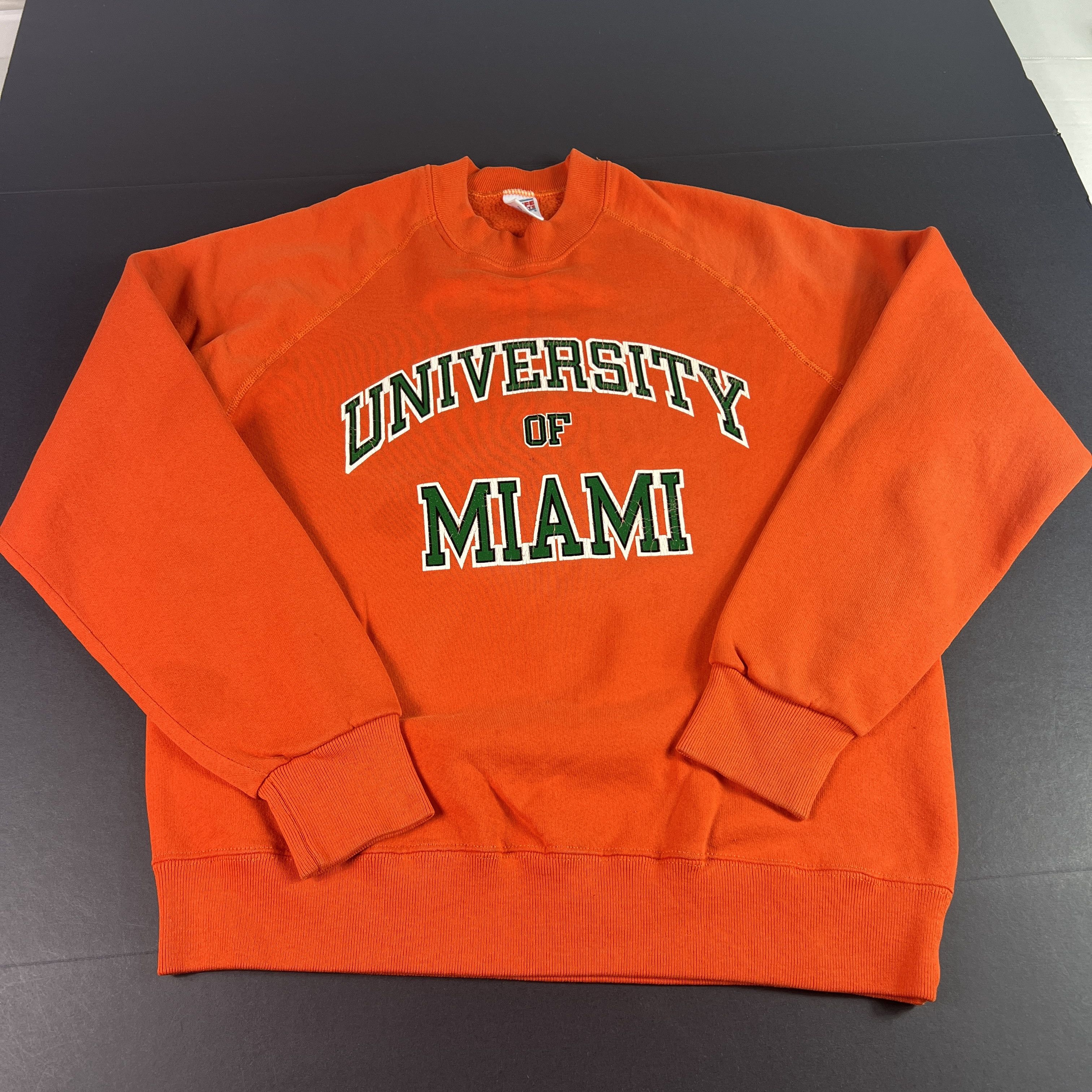 Soffe VTG 80s Miami Hurricanes Sweatshirt Orange Crewneck USA Size US M / EU 48-50 / 2 - 1 Thumbnail