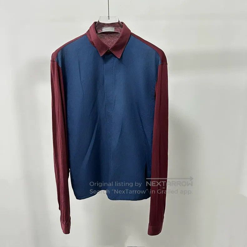 Dior Dior Red and blue color matching stitching shirt Size US XS / EU 42 / 0 - 1 Thumbnail