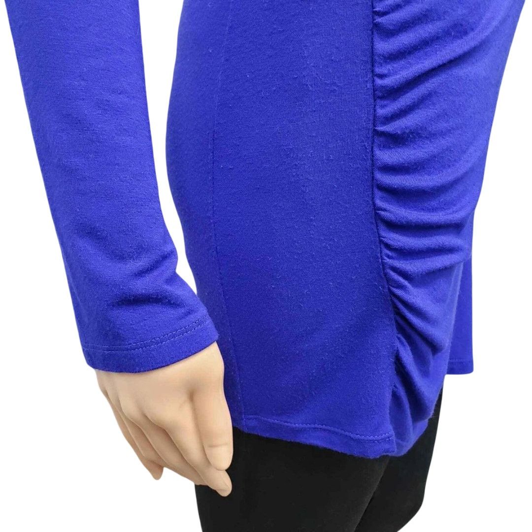 Elie Tahari Tahari Ruched Long Sleeve Top Tunic Maternity Modal Stretch Size S / US 4 / IT 40 - 5 Thumbnail
