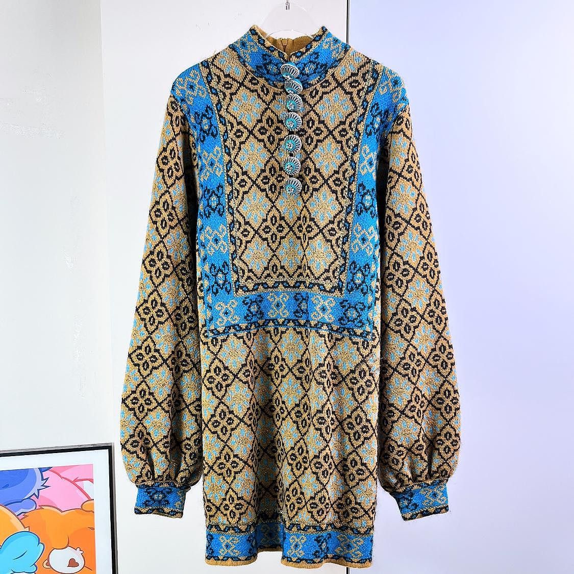 Gucci Gucci Patterned Wool Knit Mini Dress Size M Size M / US 6-8 / IT 42-44 - 1 Thumbnail