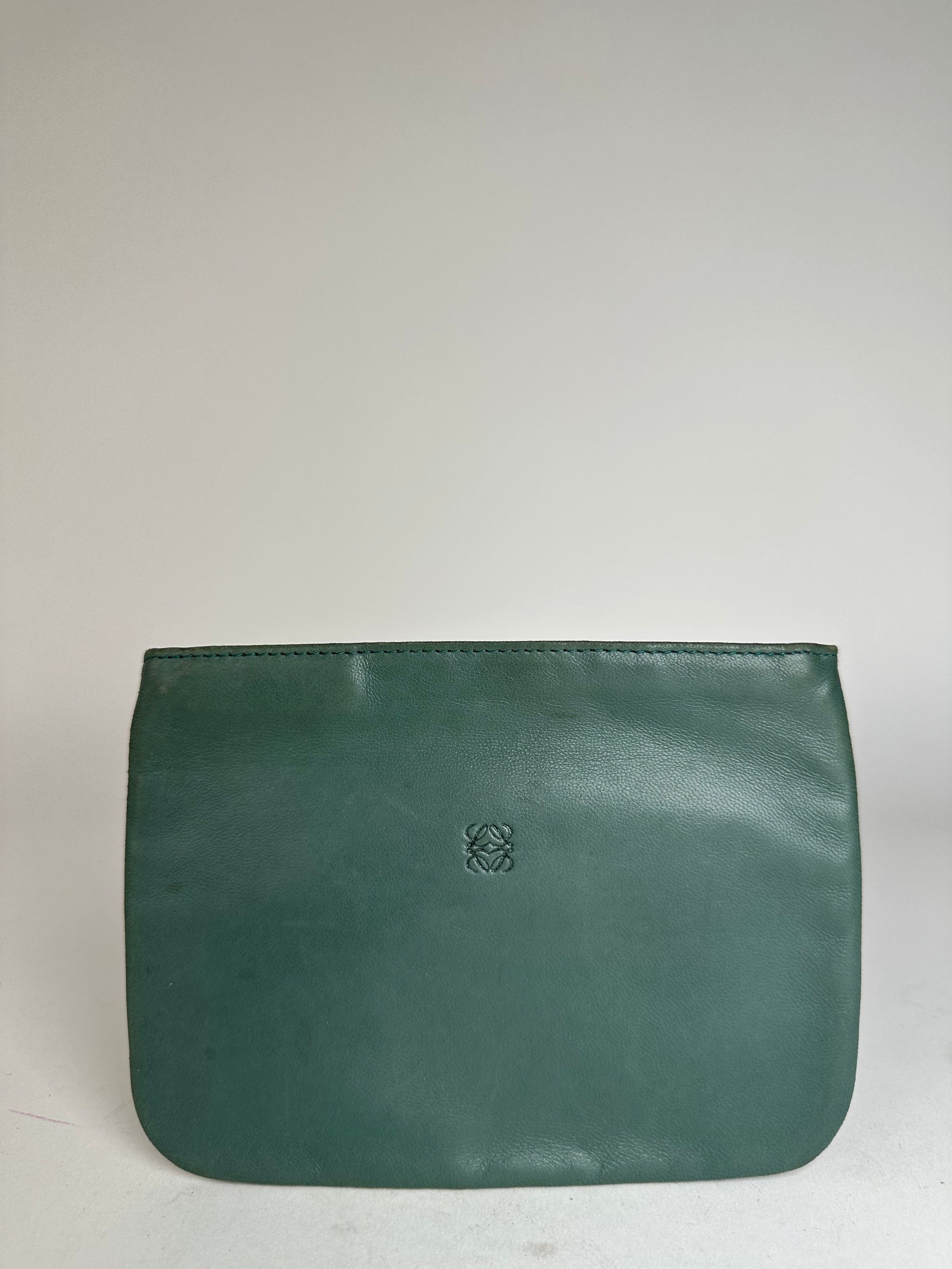 Loewe Vintage Leather Clutch Green Size ONE SIZE - 1 Thumbnail