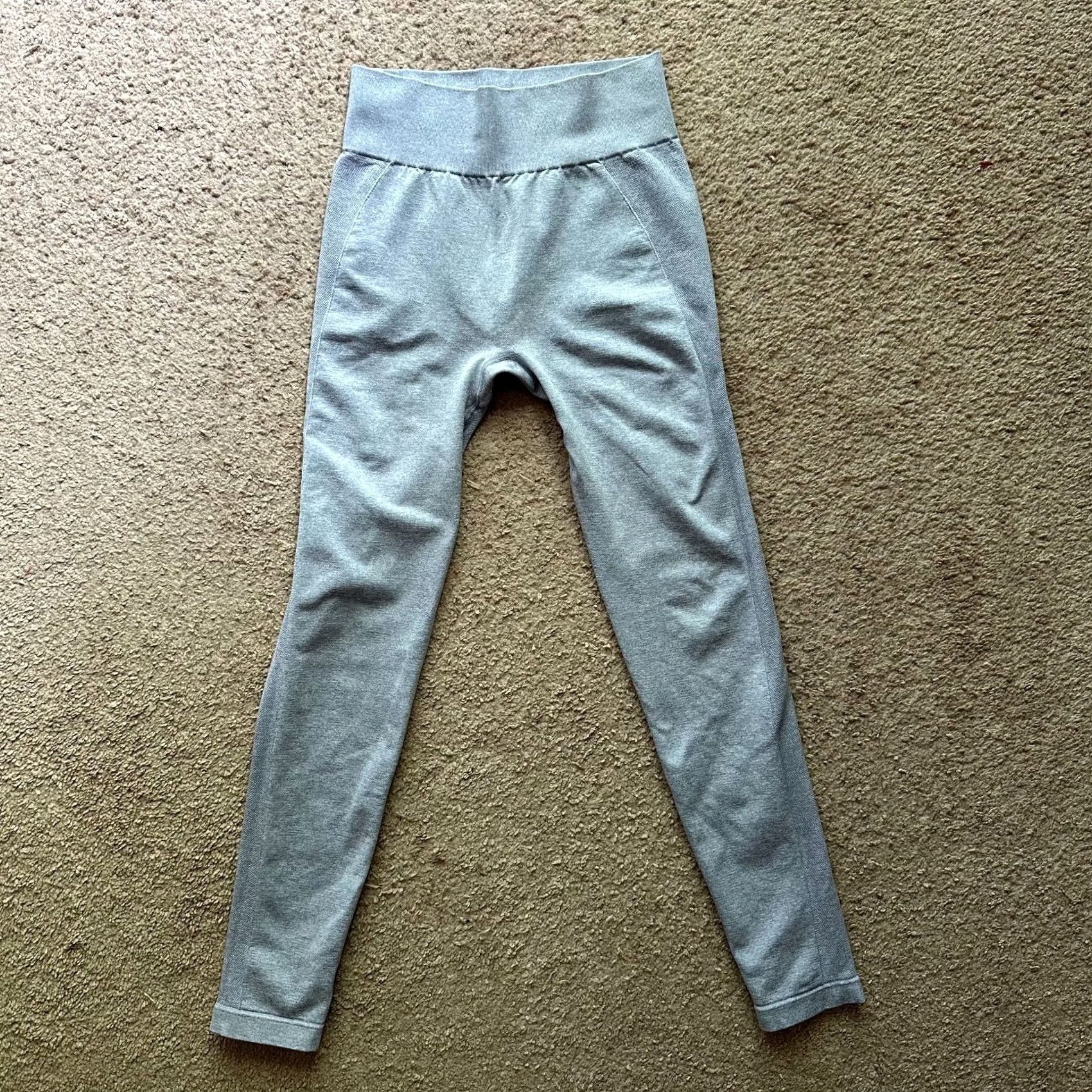 Gymshark Gymshark Leggings Womens XXS Mid Rise Stretch Slim Grey No Pockets 90s Size 24" / US 00 / IT 34 - 2 Thumbnail