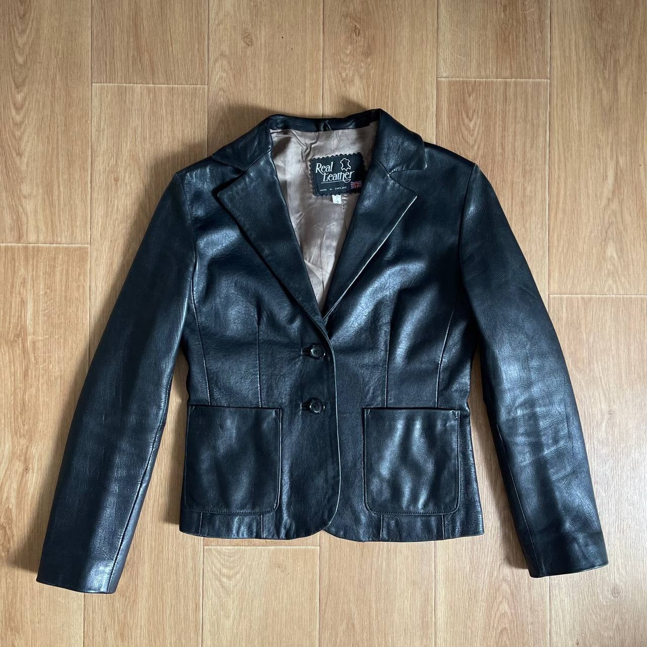 Leather × Vintage Vintage 90's Women Leather Blazer Jacket in Black Size S / US 4 / IT 40 - 11 Thumbnail