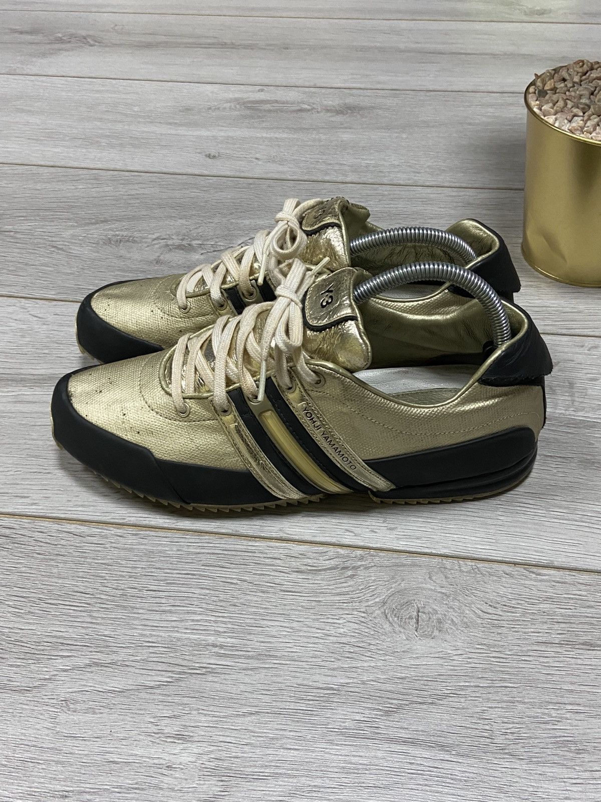 Adidas Y-3 Yohji vintage leather gold boxers trainers sneakers Size US 8.5 / EU 41-42 - 8 Thumbnail