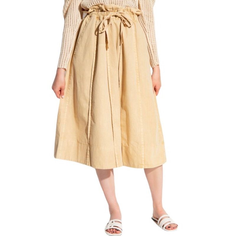 image of Ulla Johnson Taite Skirt Sand Beige Size 8 in Cream, Women's