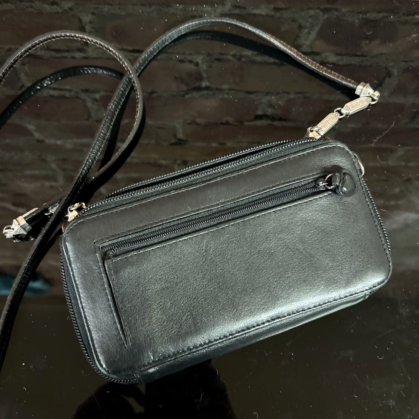 Brighton Brighton Black Pebbled Leather Crossbody Organizer/Wallet/Clutch Bag Women Small Size ONE SIZE - 4 Thumbnail