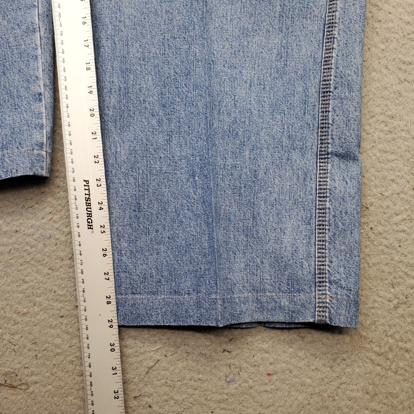 Levi's Levi's Carpenter Jeans Mens 48x30 Blue Denim High Rise Double Stitch Straight Jeans Mens Color Blue 5-Pocket Design Regular Fit Size 48 Mens Size US 32 / EU 48 - 4 Thumbnail