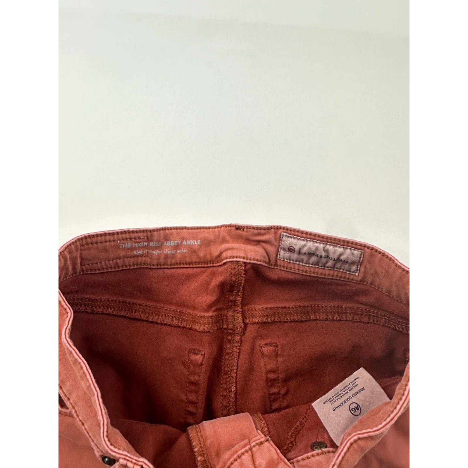Vintage AG Adriano Goldschmied Jeans Womens 26 Red The High Rise Abby Ankle Skinny Size 26" / US 2 / IT 38 - 4 Thumbnail