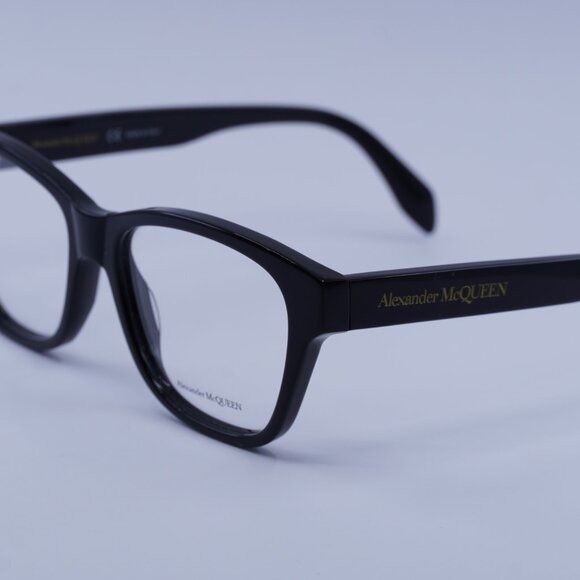 Alexander McQueen Alexander McQueen AM0306O 001 Eyeglasses Black 52mm Square Size ONE SIZE - 2 Thumbnail