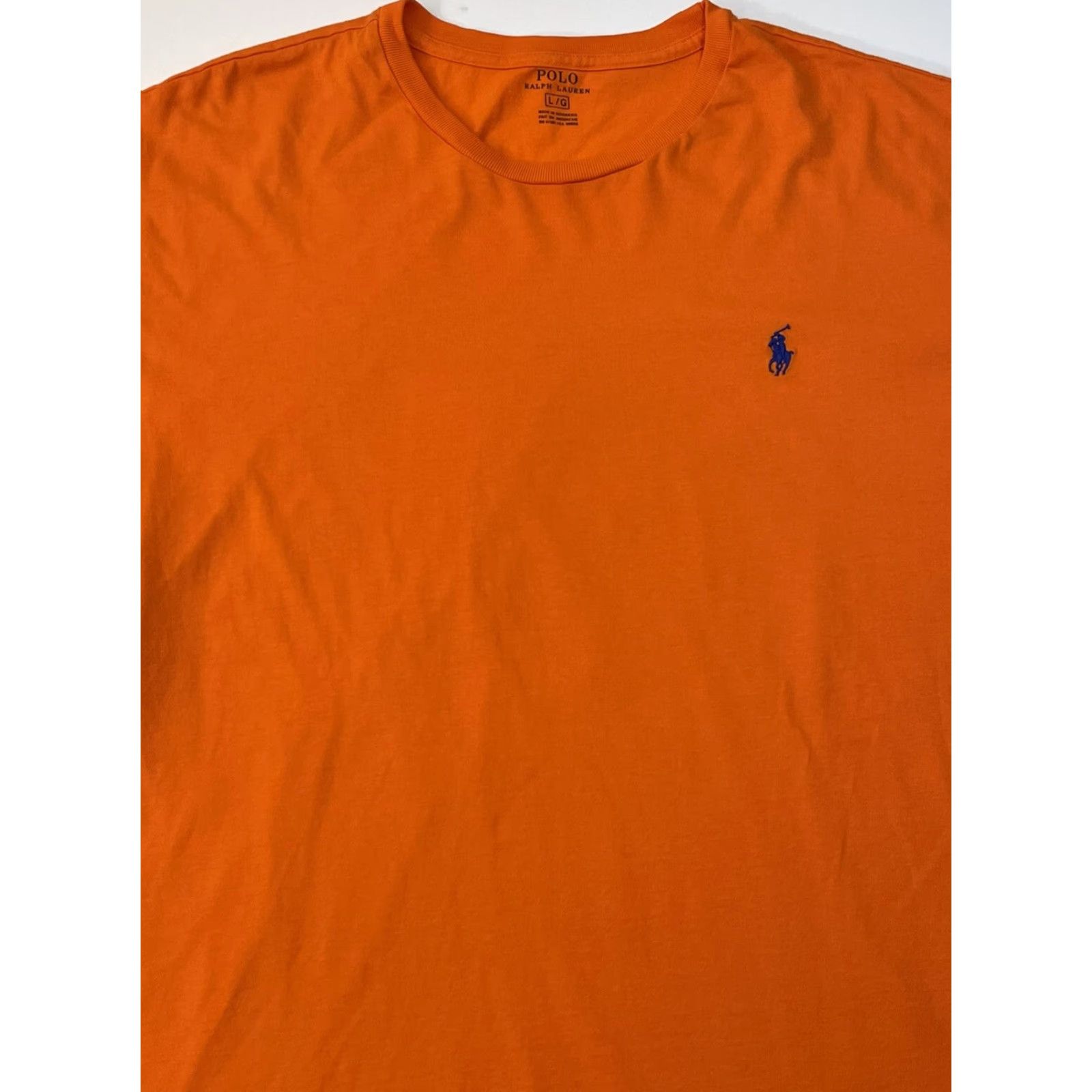 Polo Ralph Lauren Polo Ralph Lauren Shirt Mens T-Shirt Orange Classic Fit Crew Neck Short Sleeve Sz L Logo Pony Size US L / EU 52-54 / 3 - 2 Thumbnail