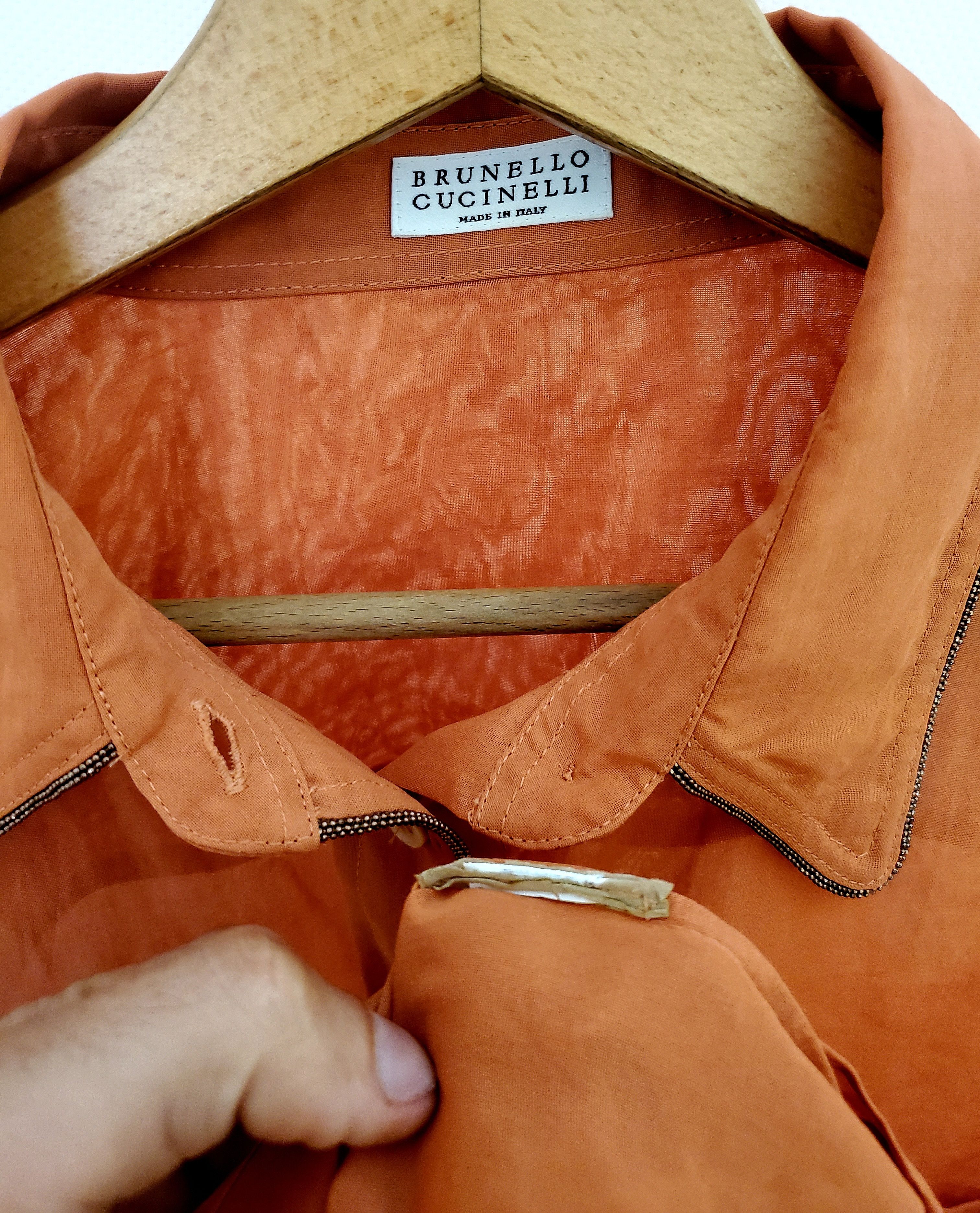 Brunello Cucinelli Brunello Cucinelli - Monili embellished cotton shirt perfect Size XL / US 12-14 / IT 48-50 - 8 Thumbnail