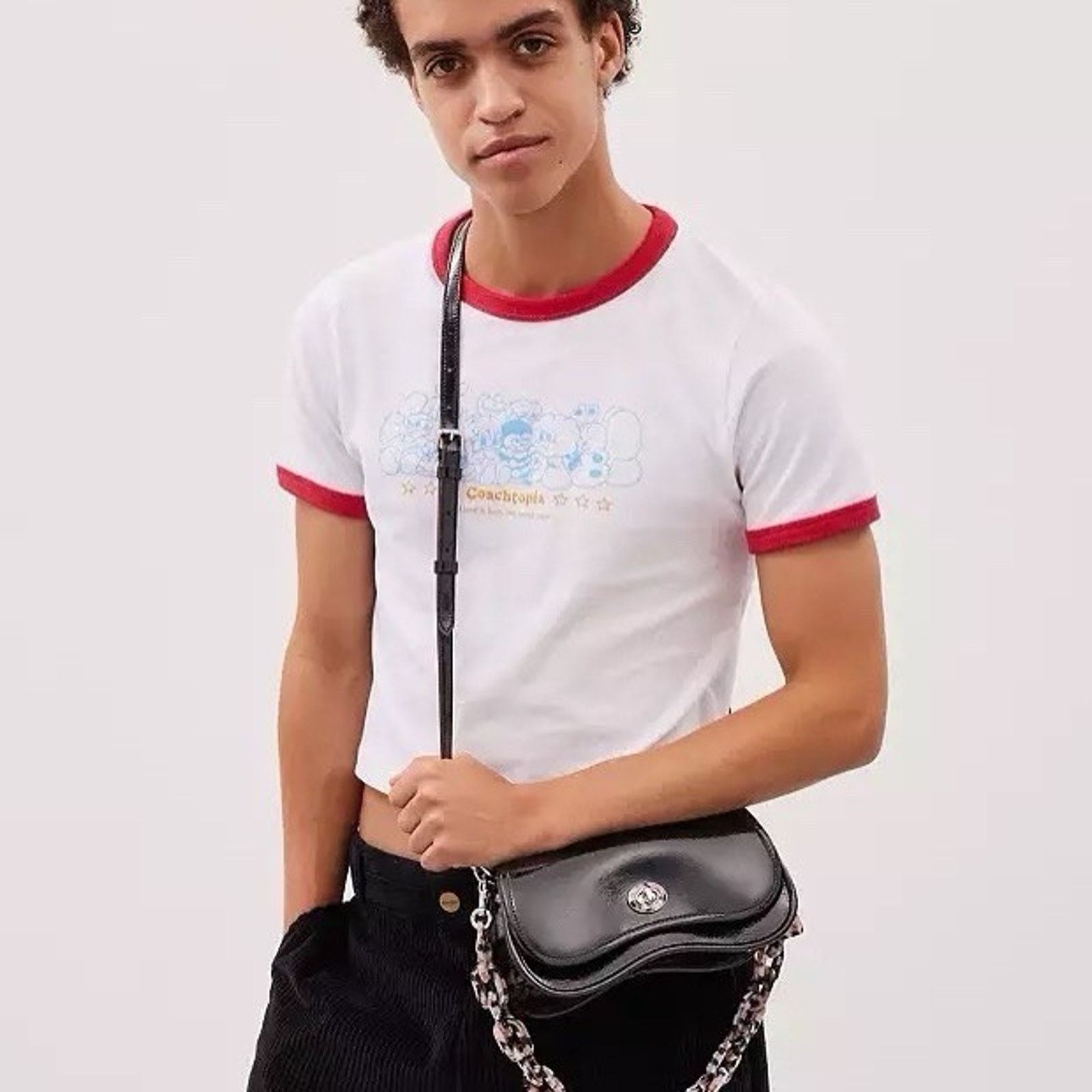 Coach NWT Coach Wavy Dinky Bag Patent Leather CQ056 Black Size ONE SIZE - 12 Thumbnail