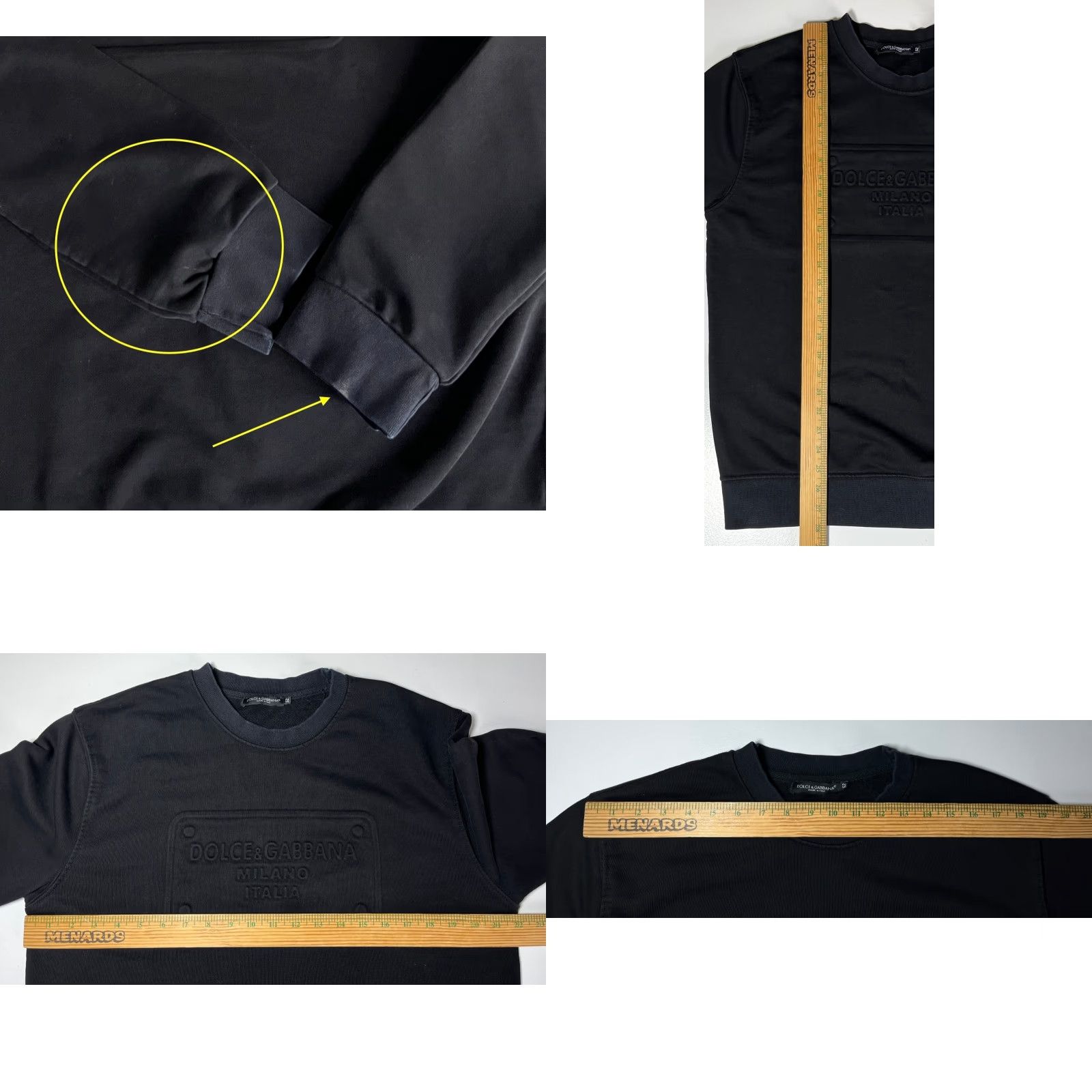 Dolce & Gabbana Dolce&Gabbana Sweatshirt Men's Black Cotton Long Sleeve Crew Neck Made in Italy L City Designer Logo Size US L / EU 52-54 / 3 - 9 Thumbnail