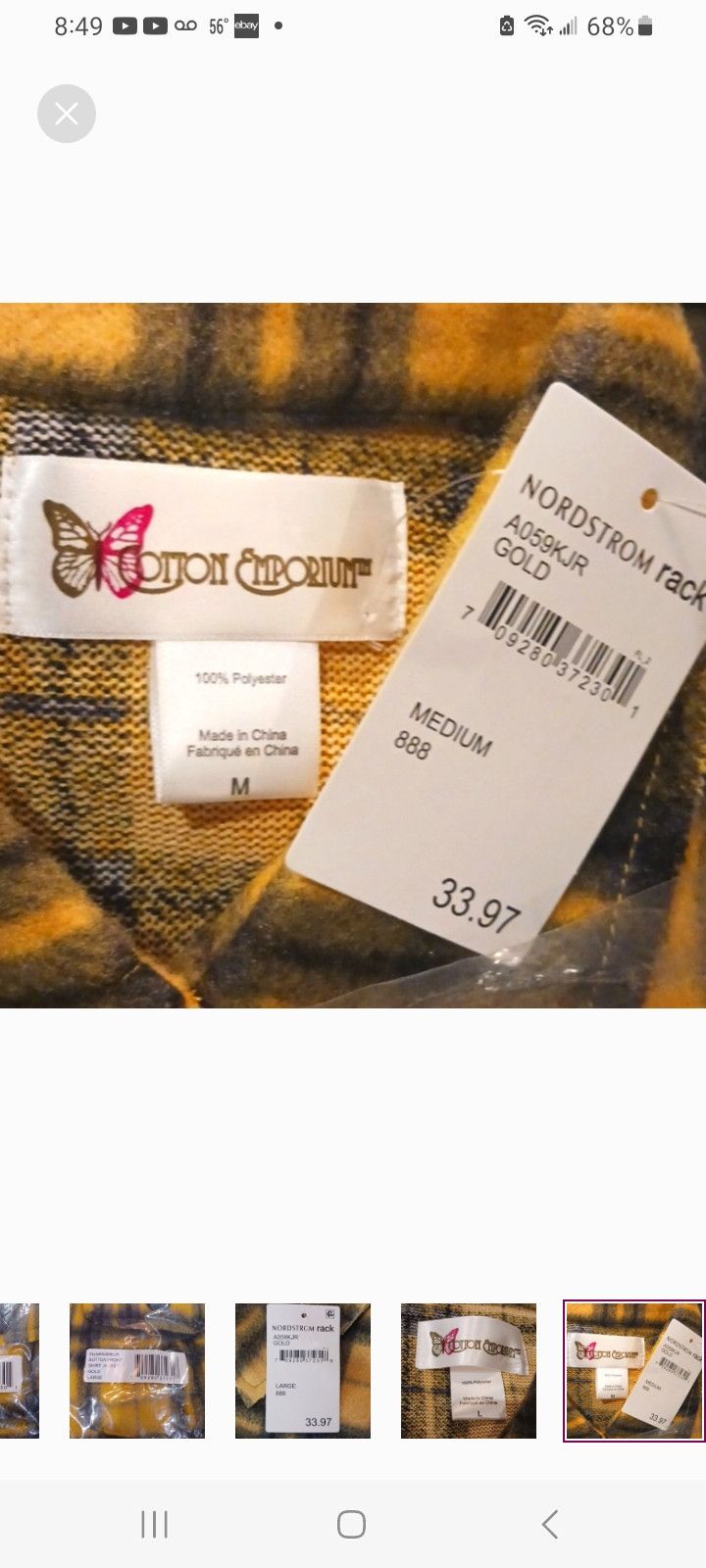 Nordstrom × Other Cotton Emporium Button Front Plaid Shirt Jacket Size M / US 6-8 / IT 42-44 - 4 Thumbnail