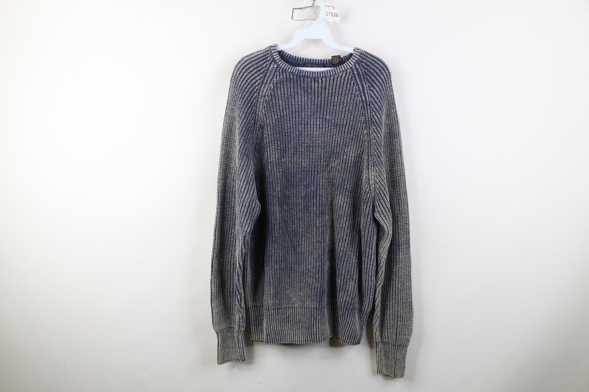 Vintage Vintage 90s Streetwear Stonewash Ribbed Crewneck Sweater Size XL / US 12-14 / IT 48-50 - 1 Thumbnail