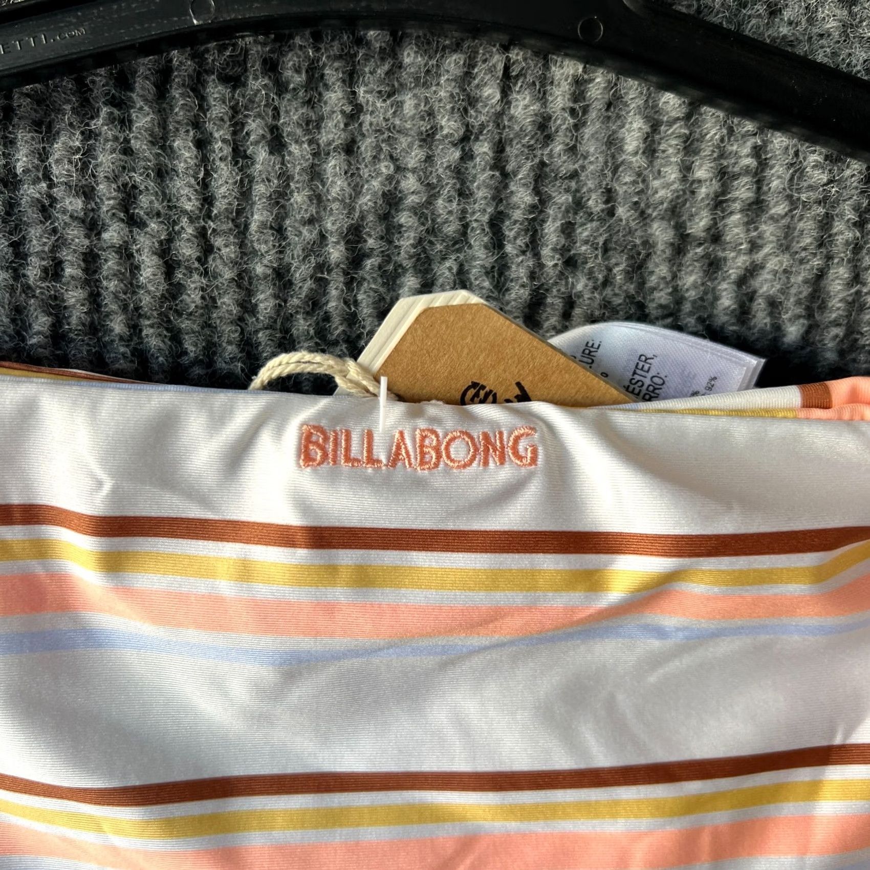 Billabong Billabong Reversible Bikini Bottom Womens Large White Multicolor Hipster Lowrider Beach Bathing Suit Pattern Striped Size L Color Multicolor Size 36" / US 14 / IT 50 - 3 Thumbnail
