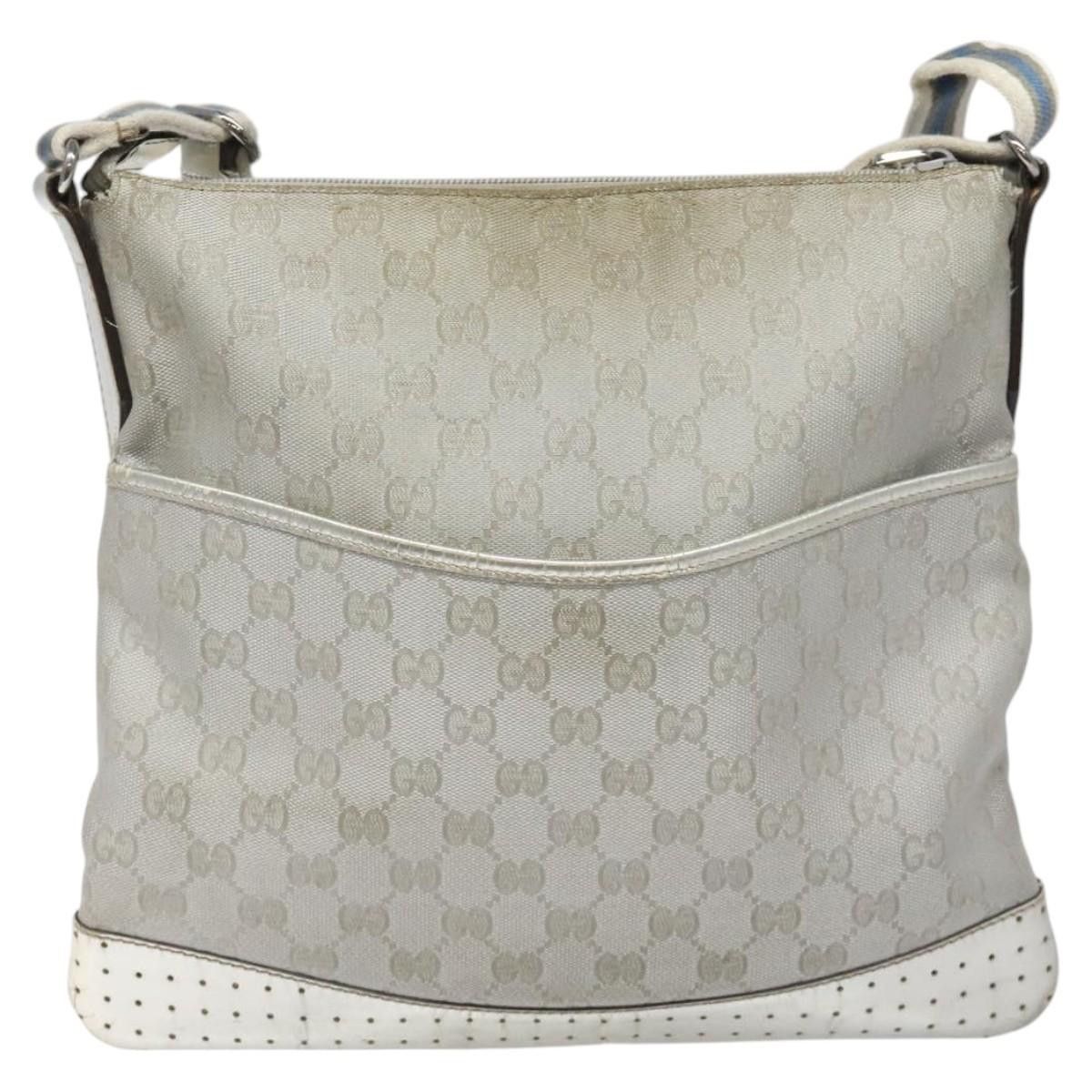 Gucci GUCCI GG Canvas Shoulder Bag Silver Blue Size ONE SIZE - 13 Thumbnail