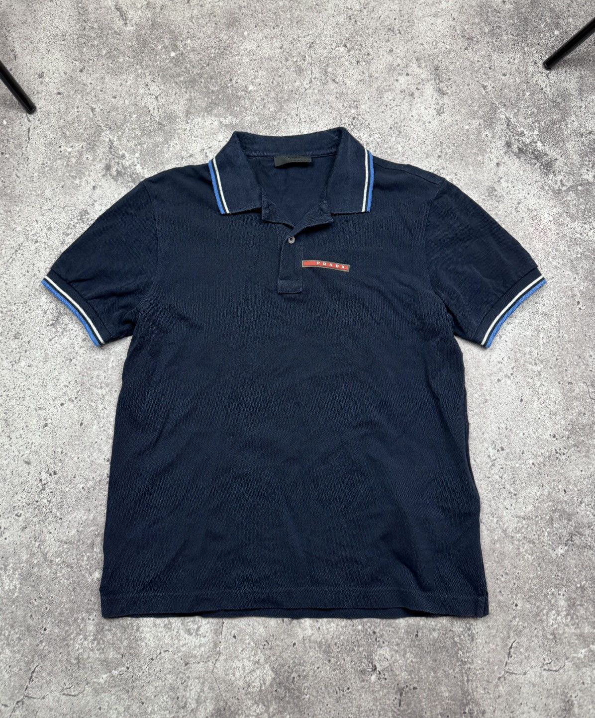 Designer × Luxury × Prada 💫💥00s Prada sport red tab polo shirt