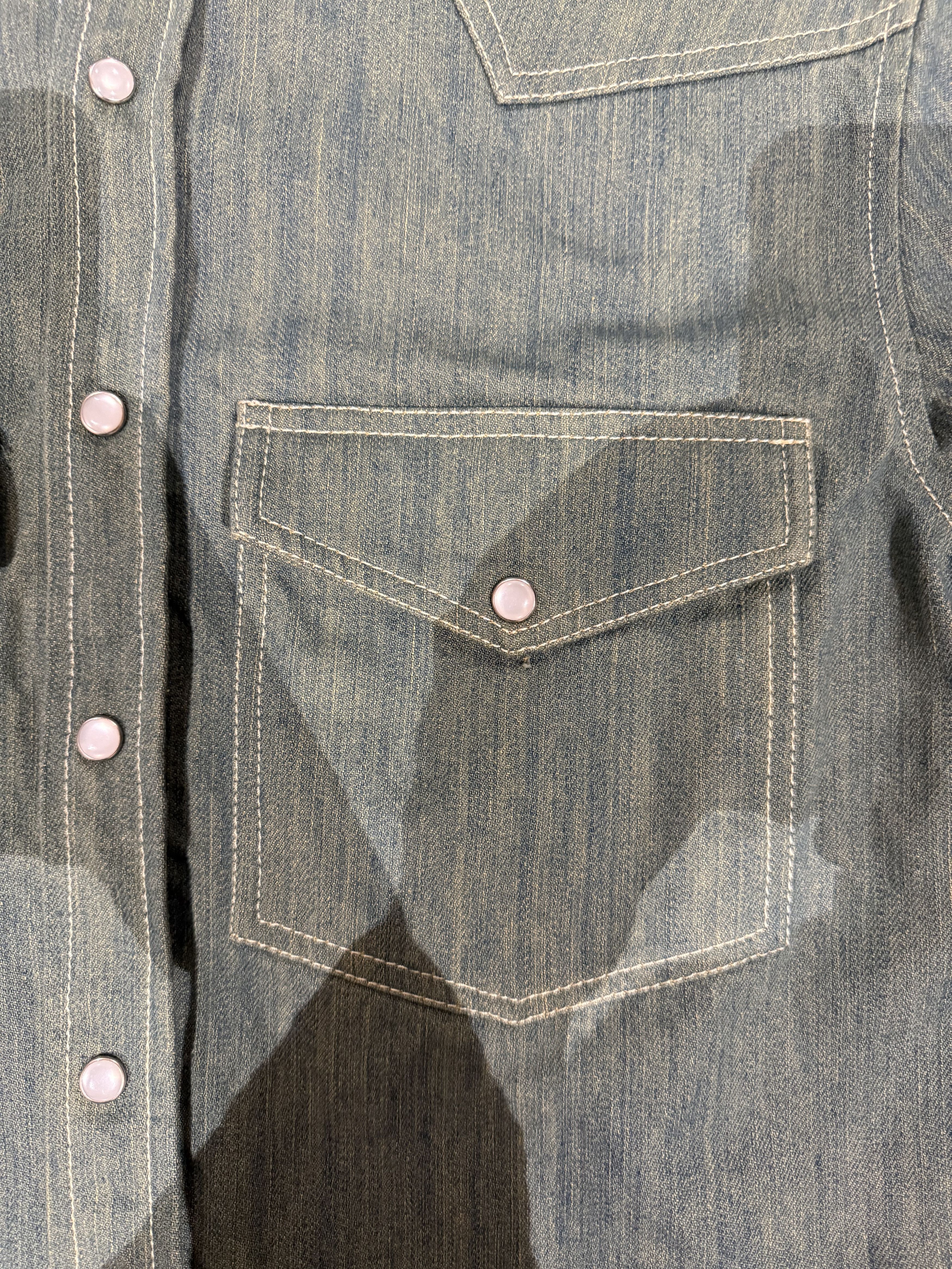 Libero 💚 Libero Spaghetti Western Button Up Shirt Green Denim NEW Size US M / EU 48-50 / 2 - 9 Thumbnail