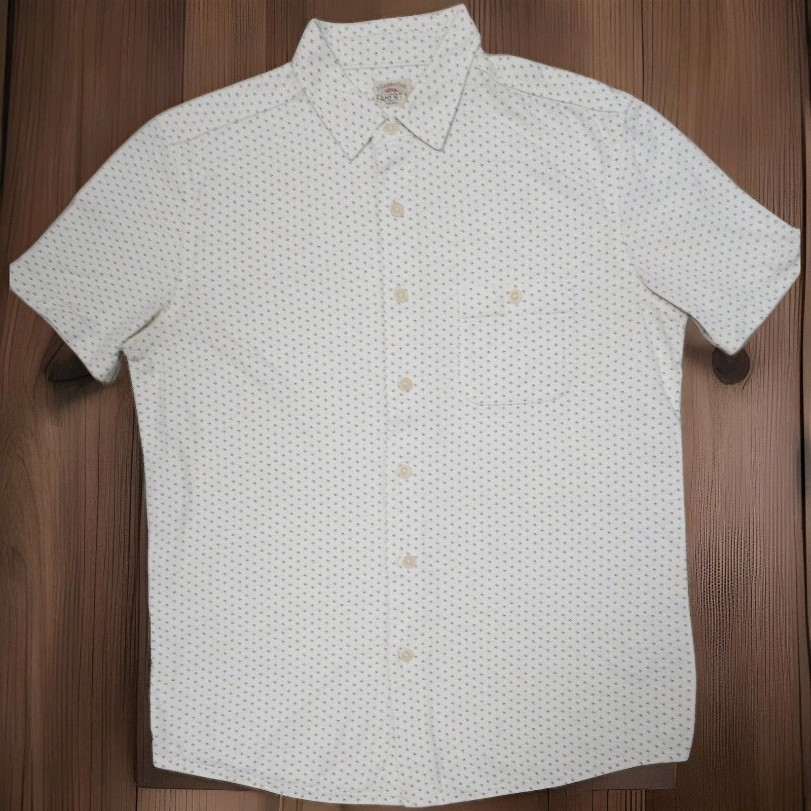Faherty Faherty Mens Sunwashed Knit Short Sleeve Button Up Pockets S Size US S / EU 44-46 / 1 - 1 Thumbnail