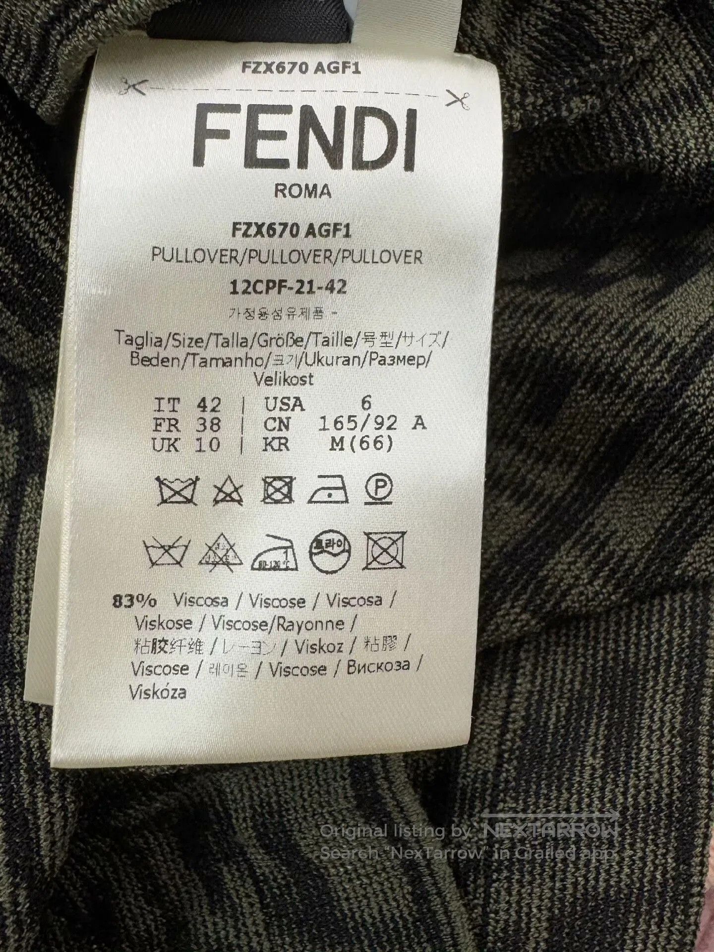 Fendi Fendi Green All-over Print Knit Short Sleeve. Size US M / EU 48-50 / 2 - 4 Thumbnail
