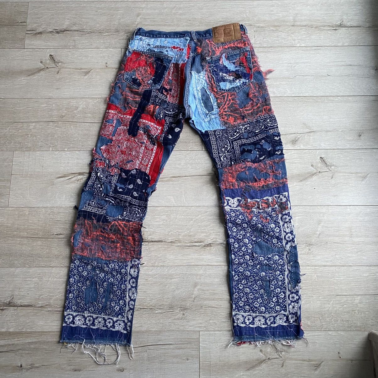 Levi's Reworked Levi’s Bandana Custom Jeans Proleta re Art Size US 34 / EU 50 - 2 Thumbnail