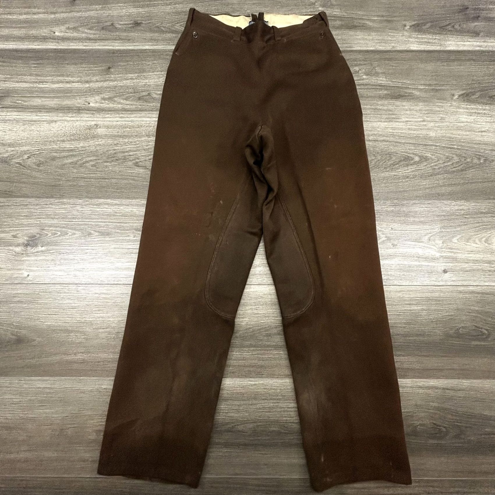 Vintage VINTAGE Real Sport Mens 30x30 Brown Canvas Riding Pants Flat Front Straight Leg Workwear Casual Size US 30 / EU 46 - 2 Thumbnail