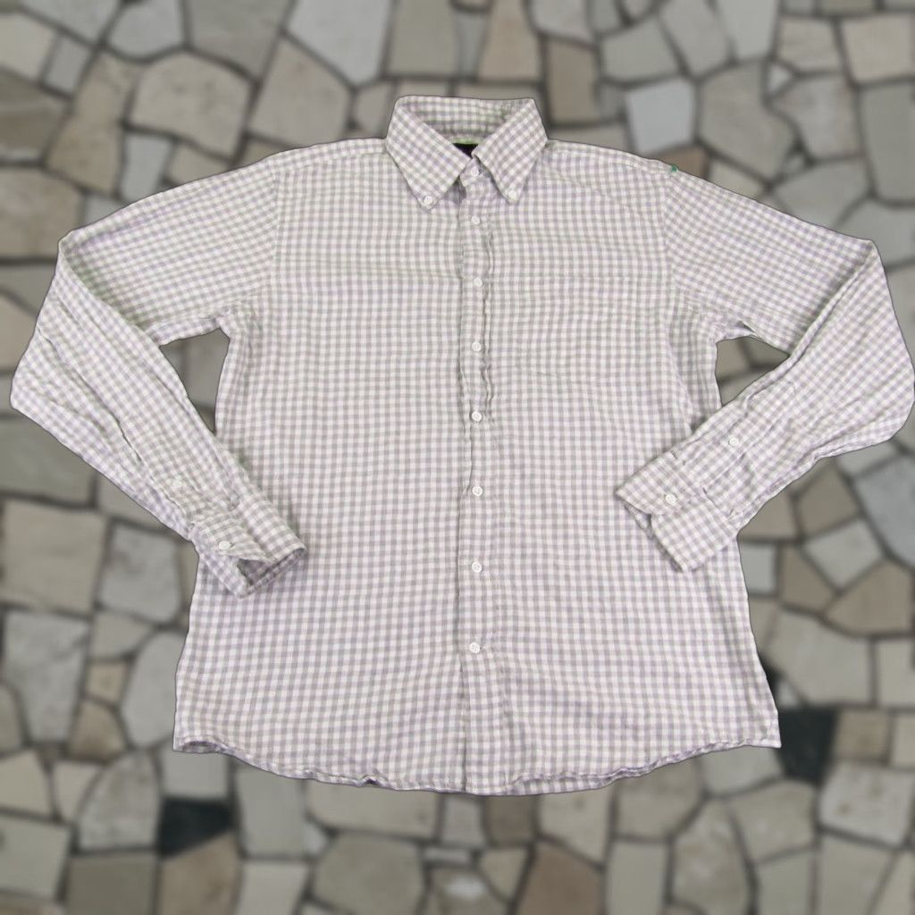 Vintage Spier & Mackay Shirt Mens Large Gray White Gingham Plaid Slim Button Up Size US L / EU 52-54 / 3 - 1 Thumbnail